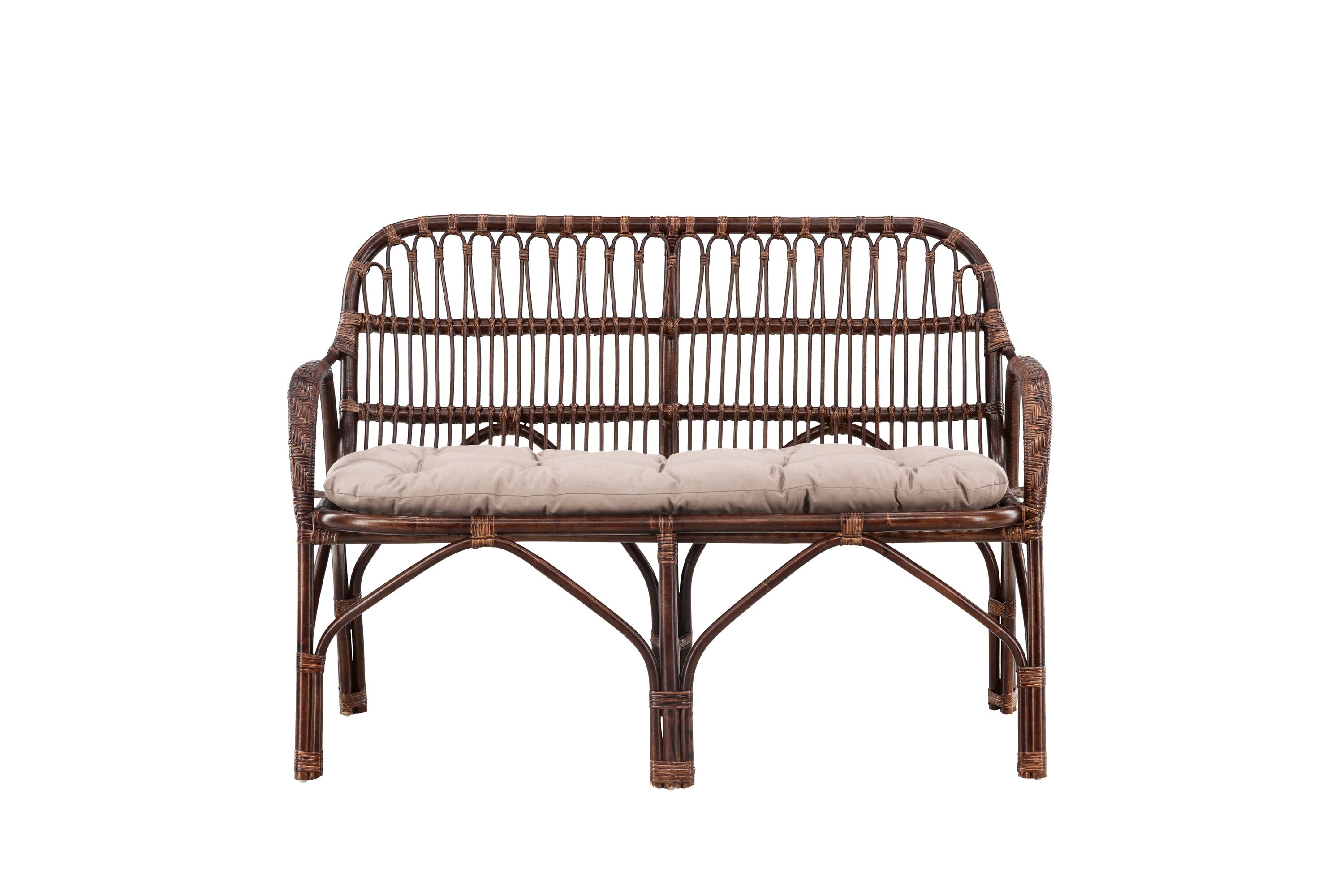 Gartenbank Nella aus Rattan - Walnuss-Outdoor Bänke-Venture Home-le canapé