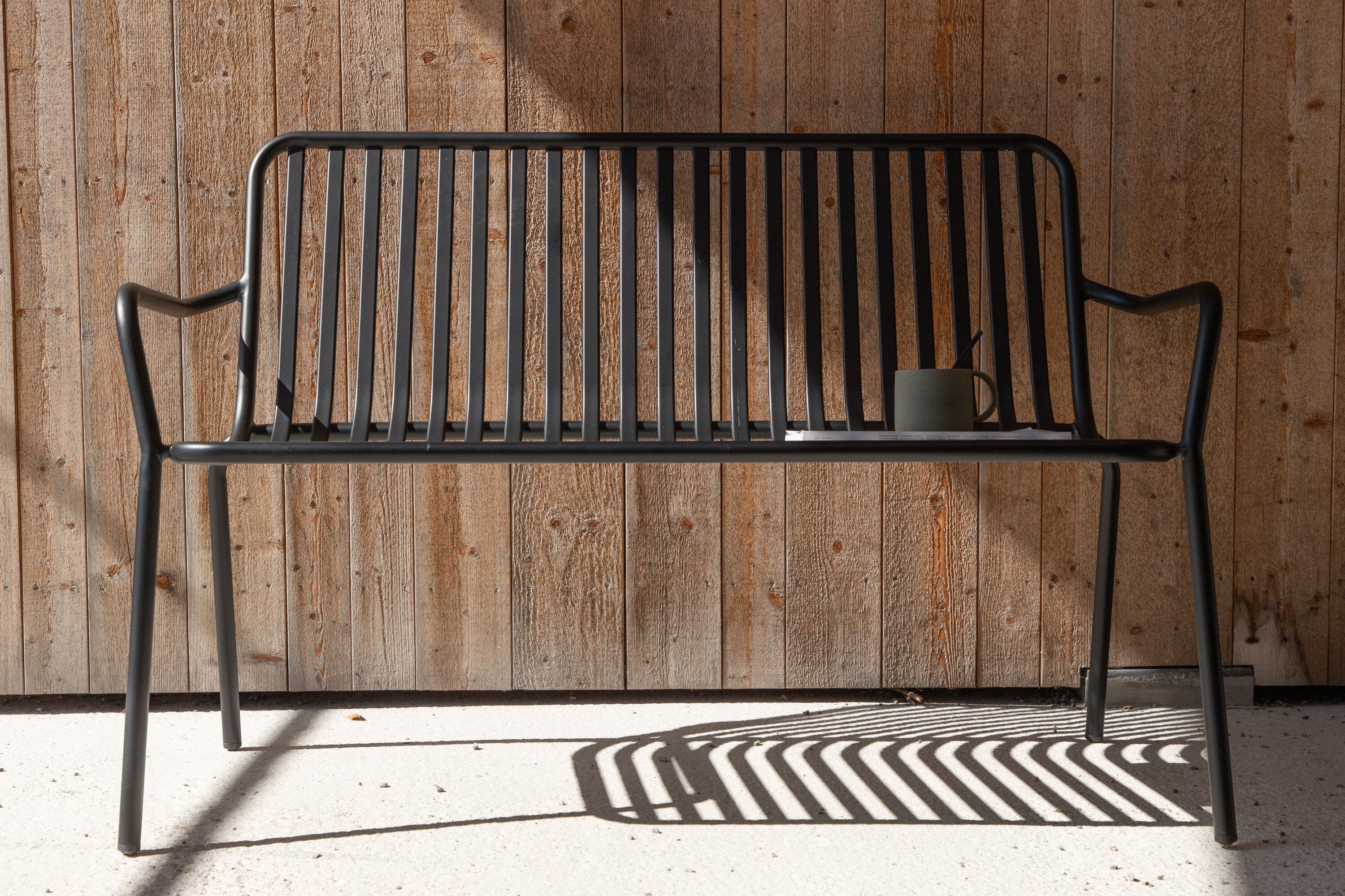 Gartenbank Peking aus Aluminium - Schwarz-Outdoor Bänke-Venture Home-le canapé