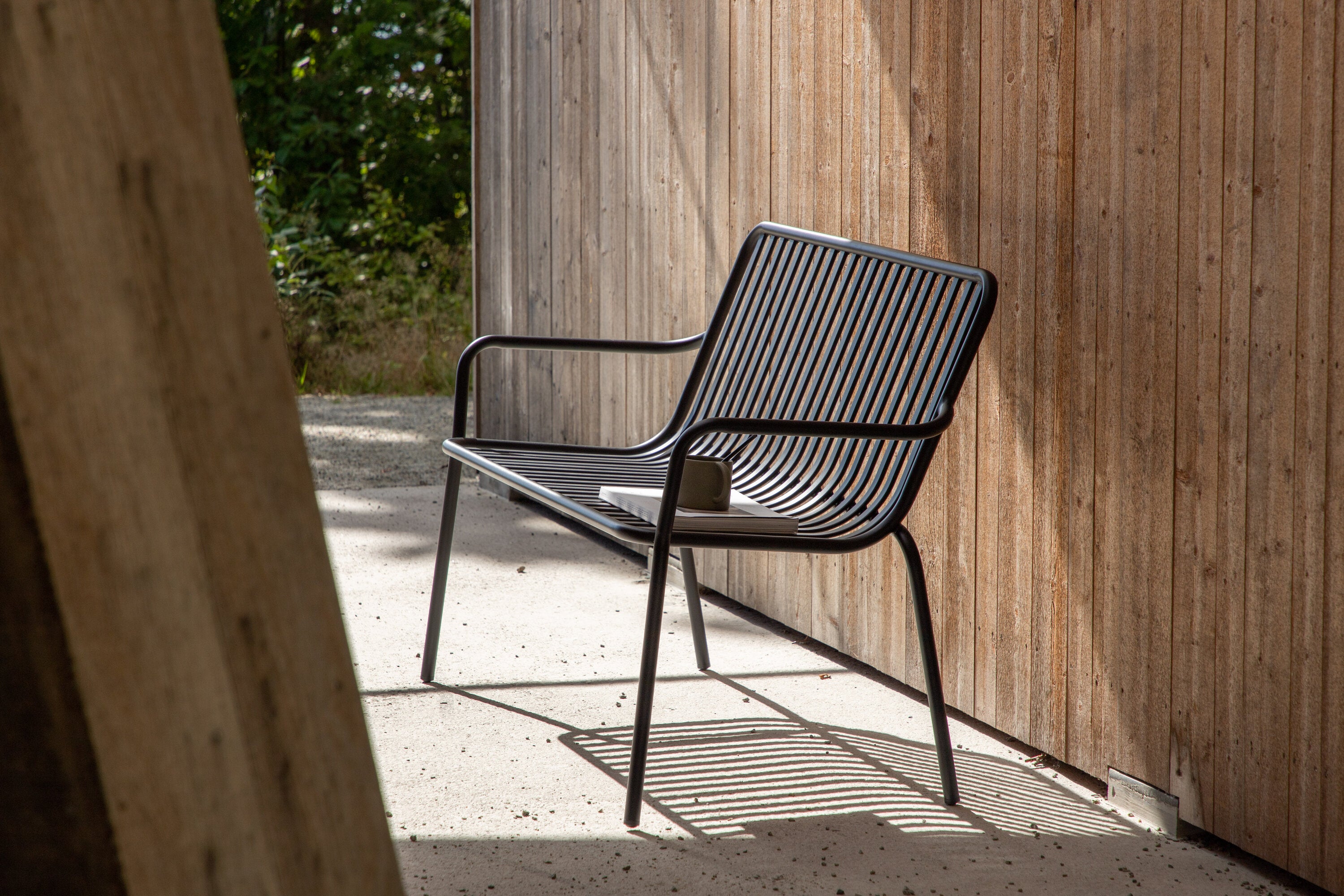 Gartenbank Peking aus Aluminium - Schwarz-Outdoor Bänke-Venture Home-le canapé