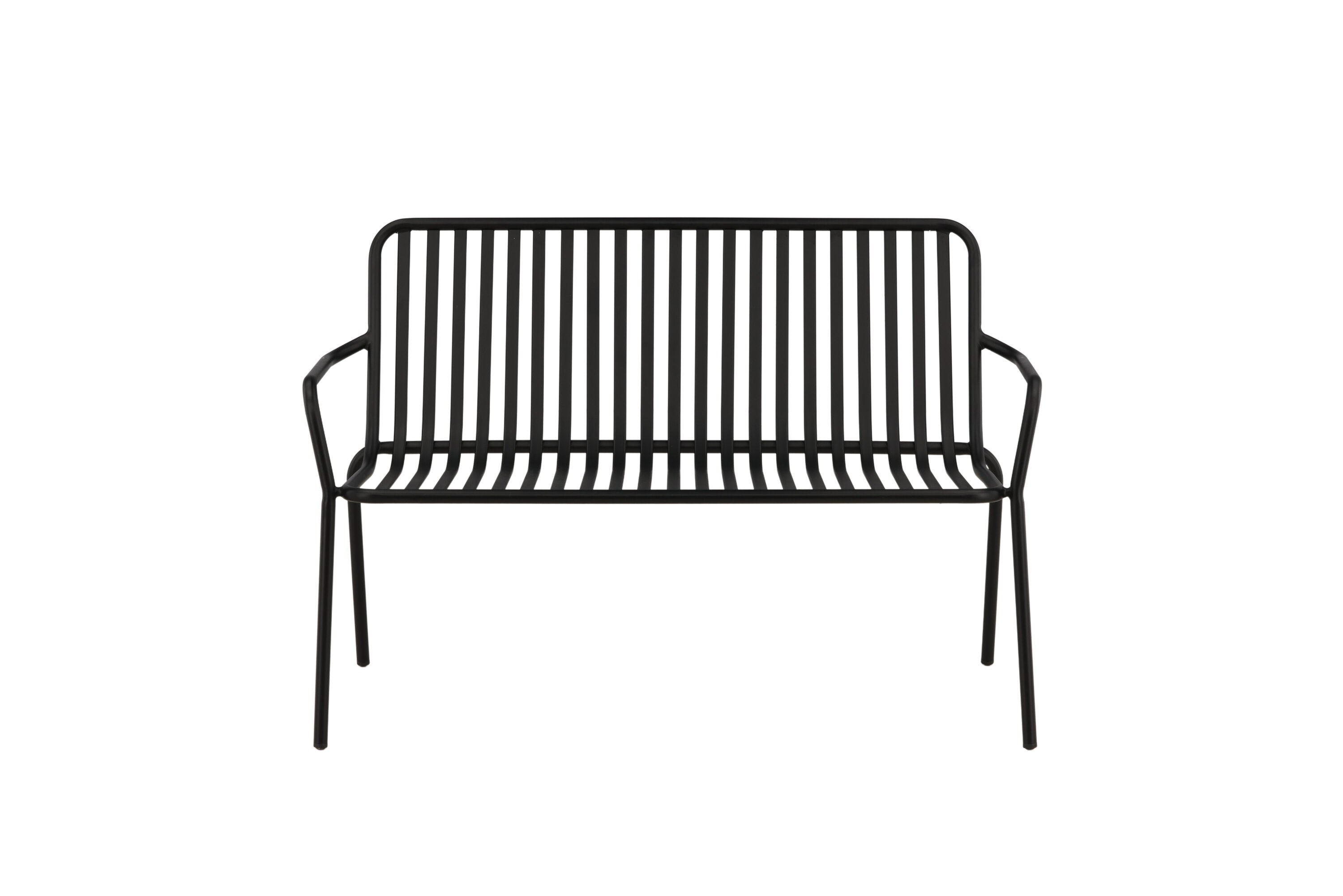 Gartenbank Peking aus Aluminium - Schwarz-Outdoor Bänke-Venture Home-le canapé