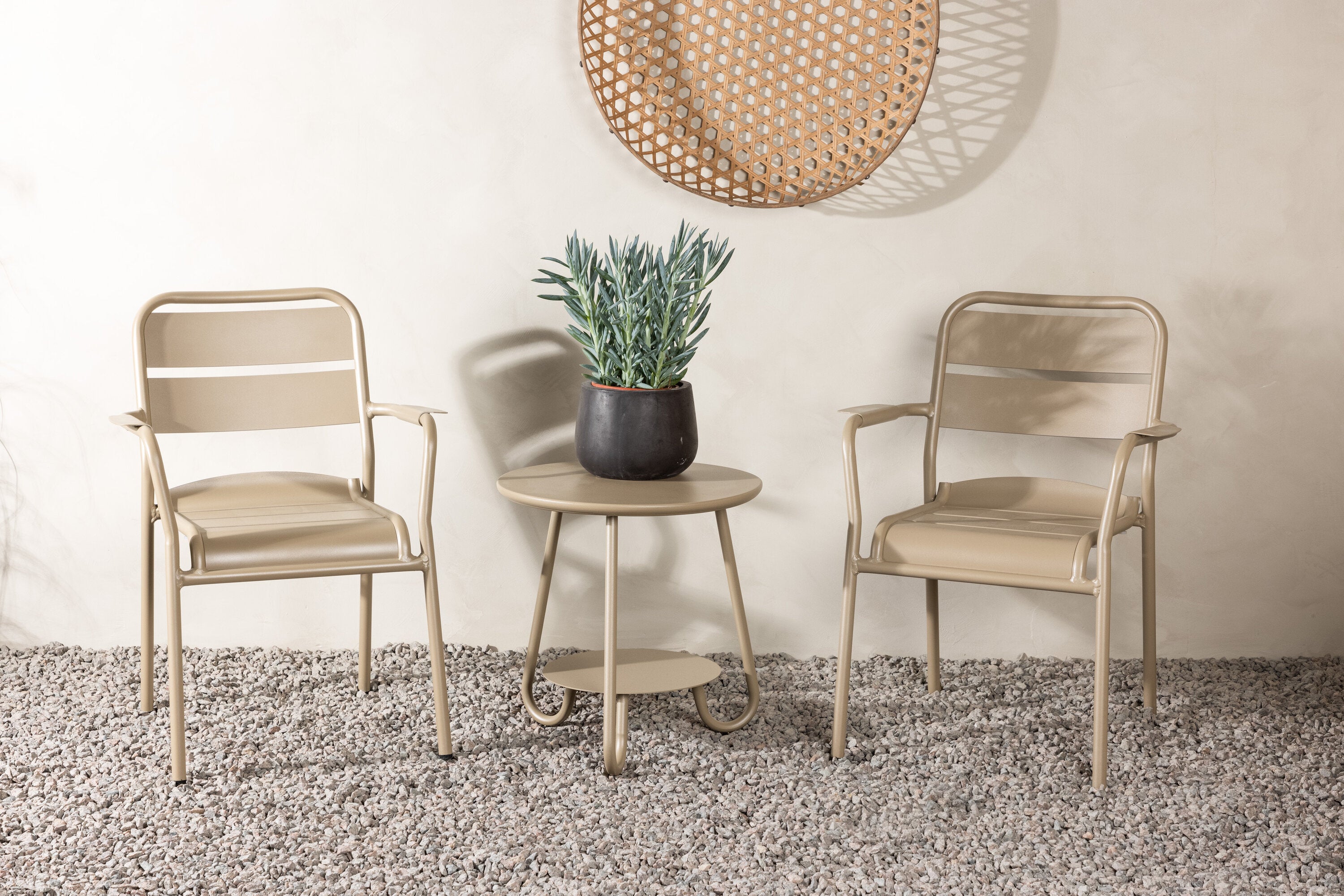 Gartenmöbel Set Faro aus Metall - Beige-Loungesets-Venture Home-le canapé