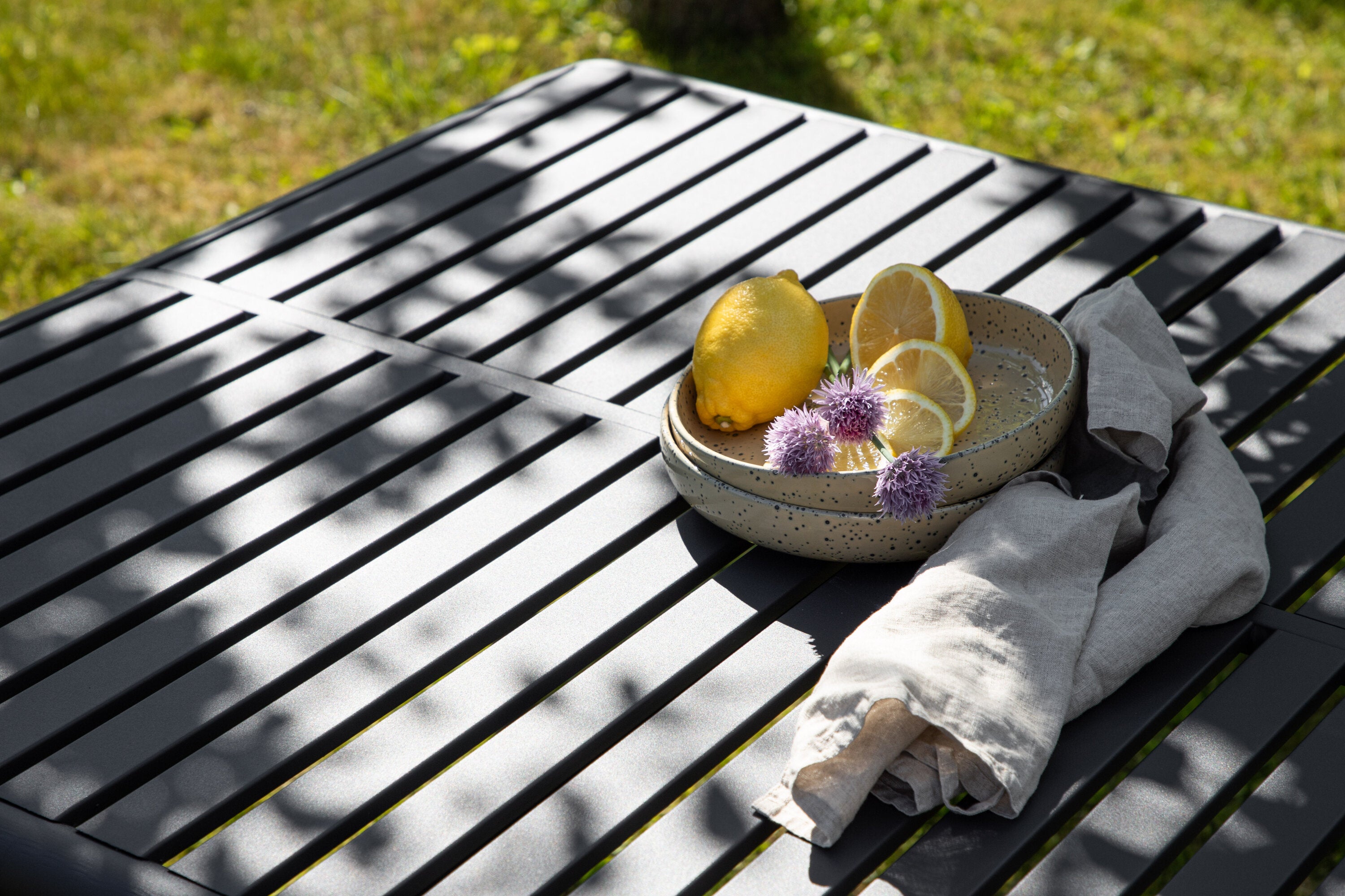 Gartentisch Borneo 200×100cm aus Metall - Schwarz-Esstische Outdoor-Venture Home-le canapé