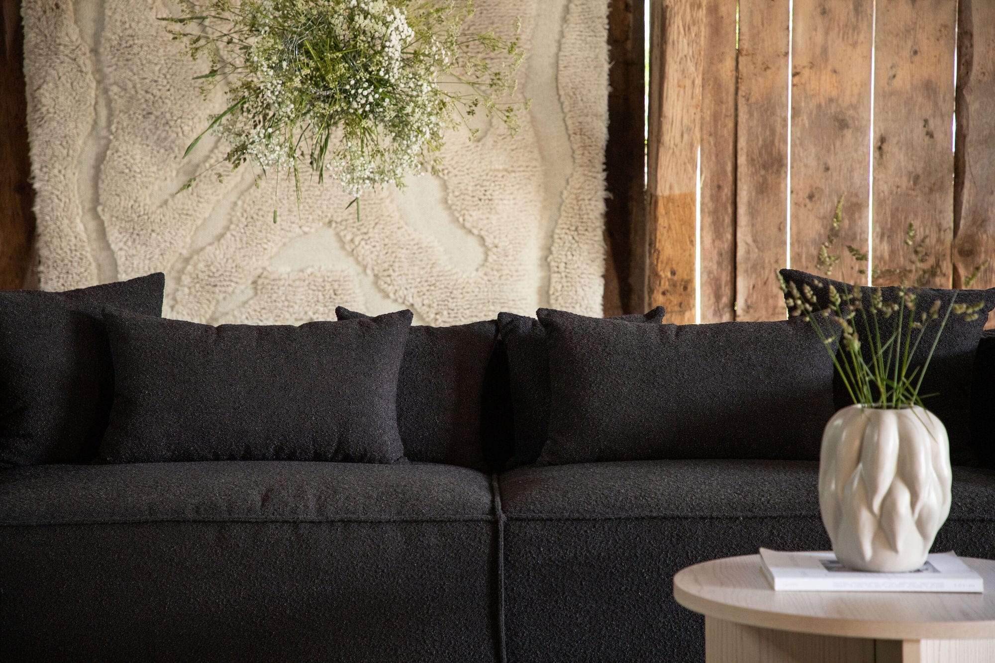 Gillholmen 3 - Sitzer Sofa aus Bouclé - / Teddystoff - SchwarzEinzelsofas