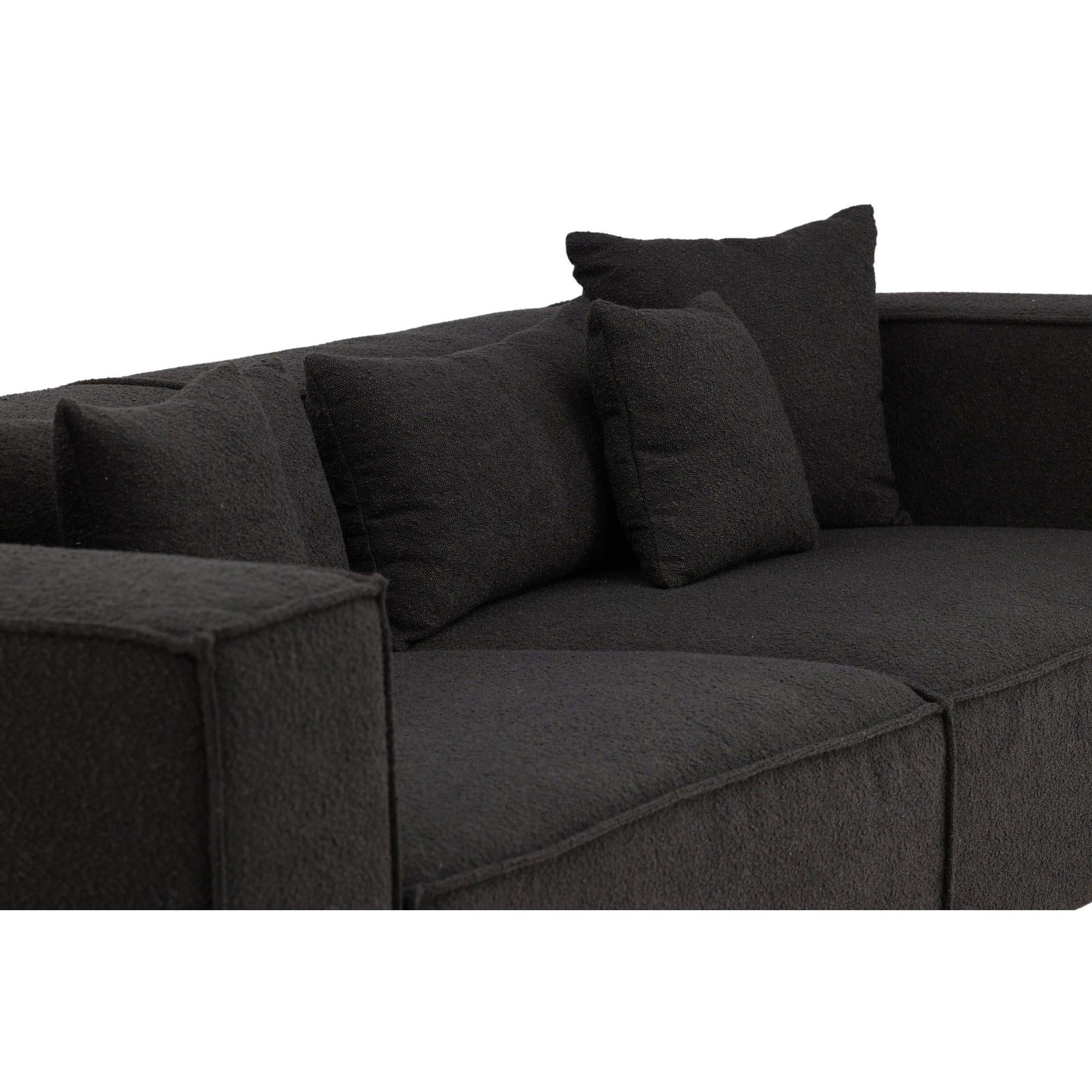 Gillholmen 3 - Sitzer Sofa aus Bouclé - / Teddystoff - SchwarzEinzelsofas