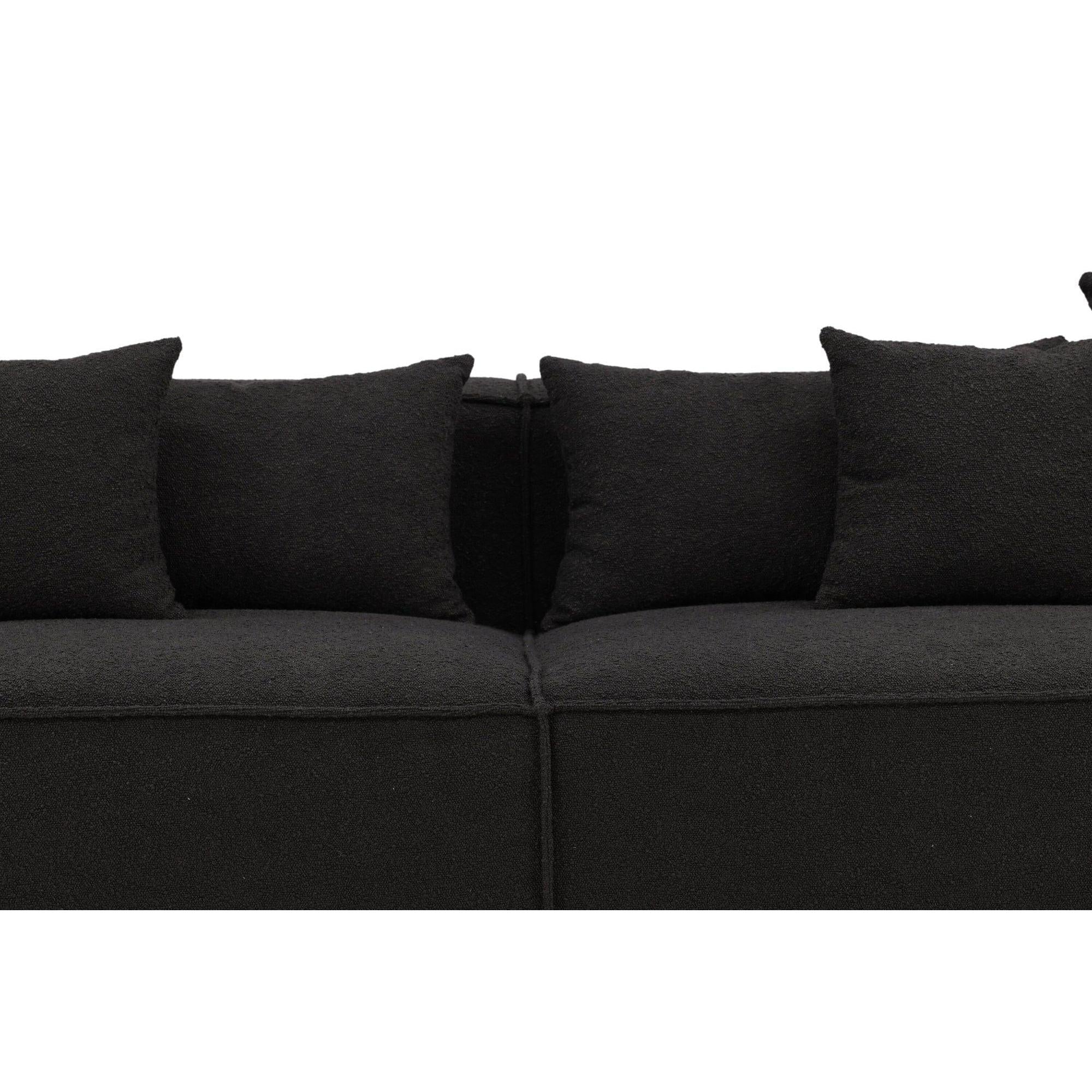 Gillholmen 3 - Sitzer Sofa aus Bouclé - / Teddystoff - SchwarzEinzelsofas