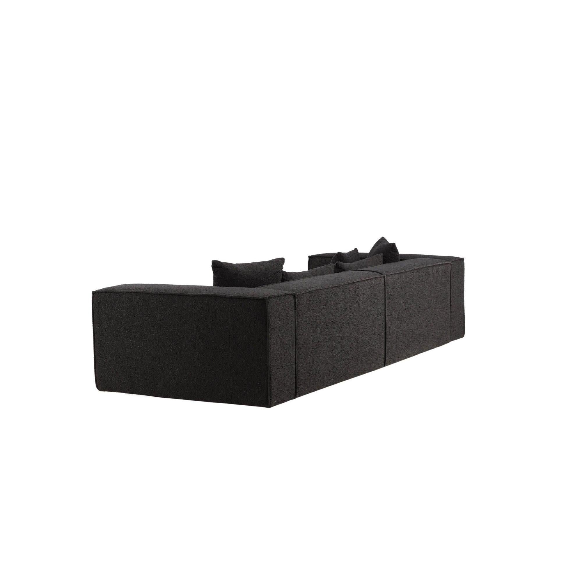 Gillholmen 3 - Sitzer Sofa aus Bouclé - / Teddystoff - SchwarzEinzelsofas