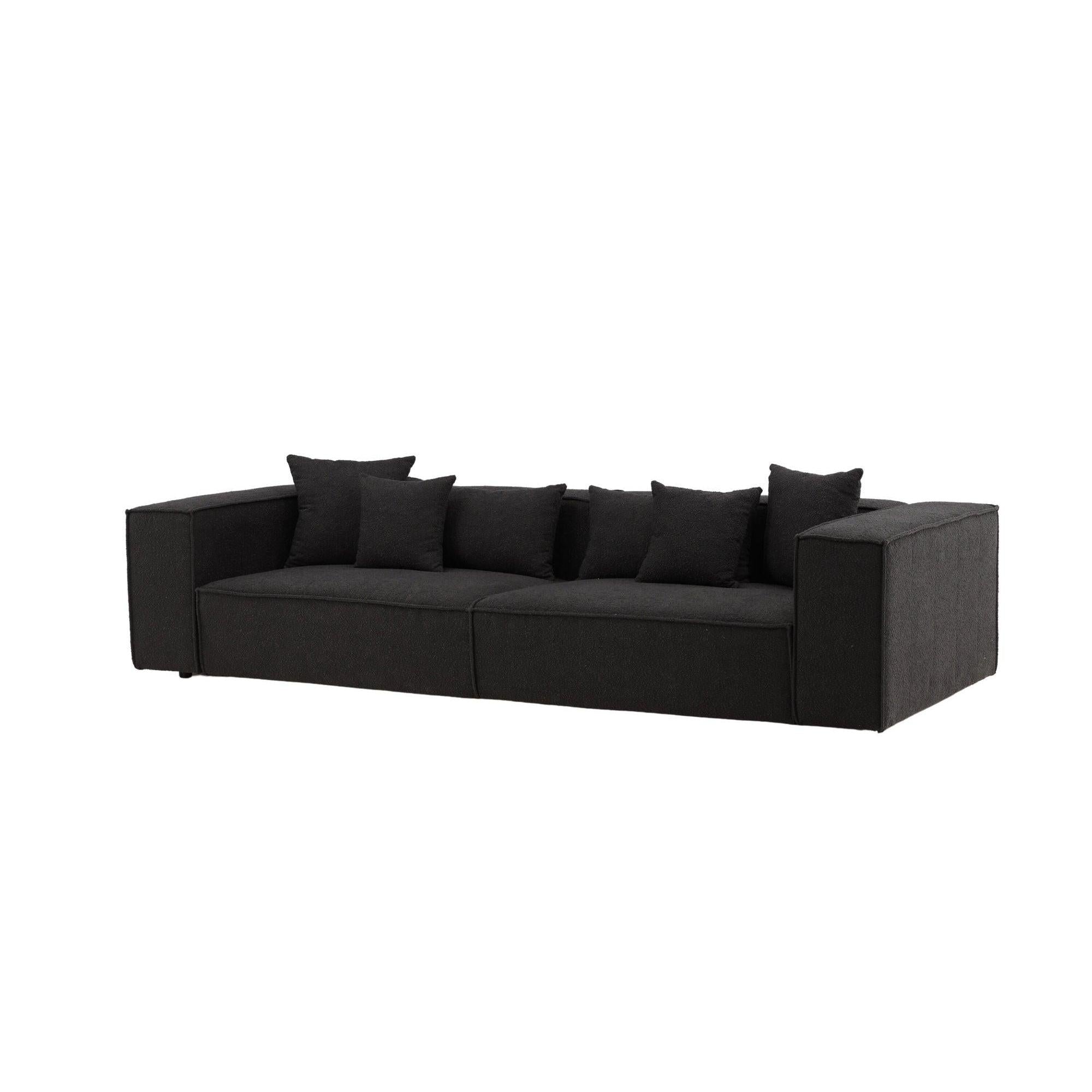 Gillholmen 3 - Sitzer Sofa aus Bouclé - / Teddystoff - SchwarzEinzelsofas