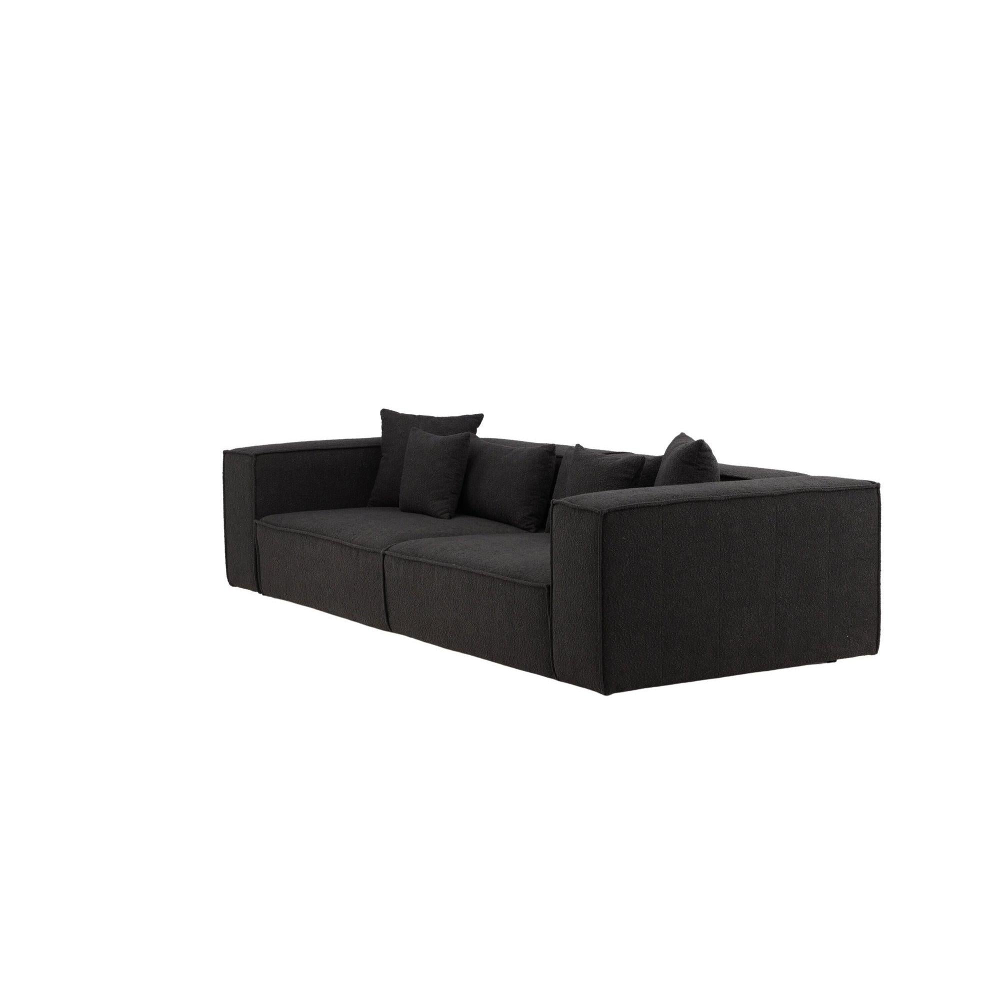 Gillholmen 3 - Sitzer Sofa aus Bouclé - / Teddystoff - SchwarzEinzelsofas