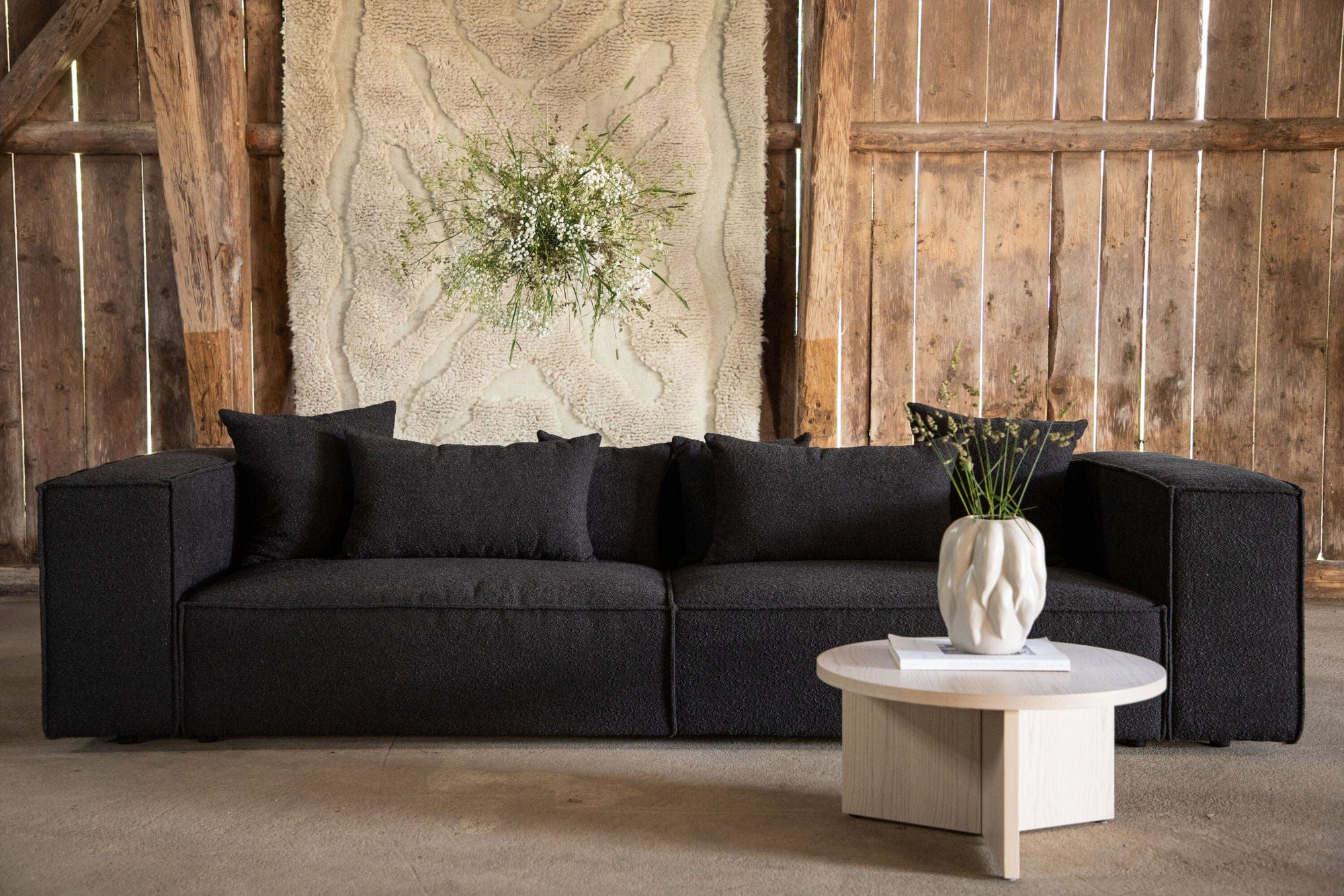 Gillholmen 3 - Sitzer Sofa aus Bouclé - / Teddystoff - SchwarzEinzelsofas