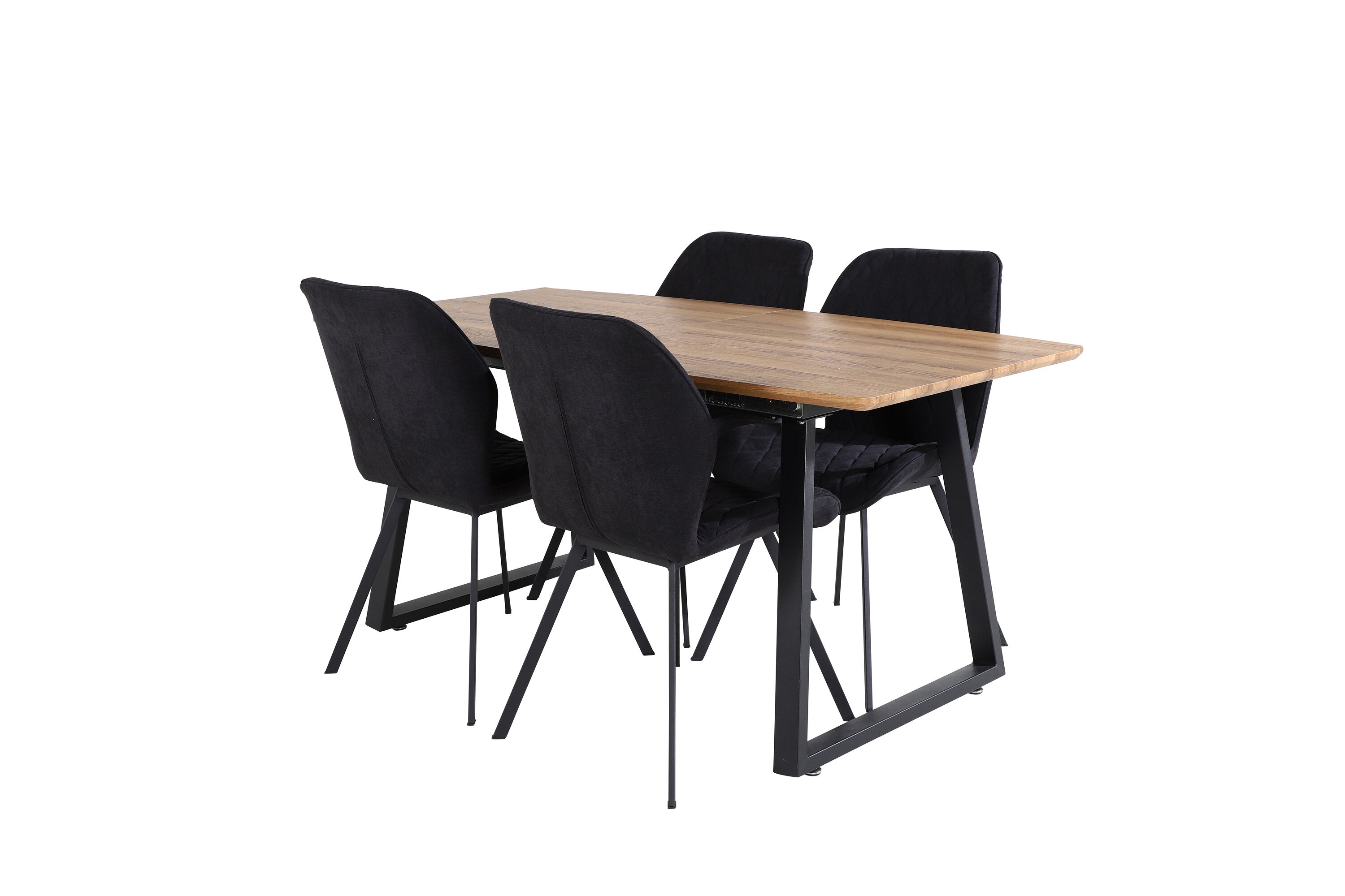 Essgruppe Esstisch Inca 160 x 85cm mit Stühlen Gemma - Schwarz - Venture Home - le canapé