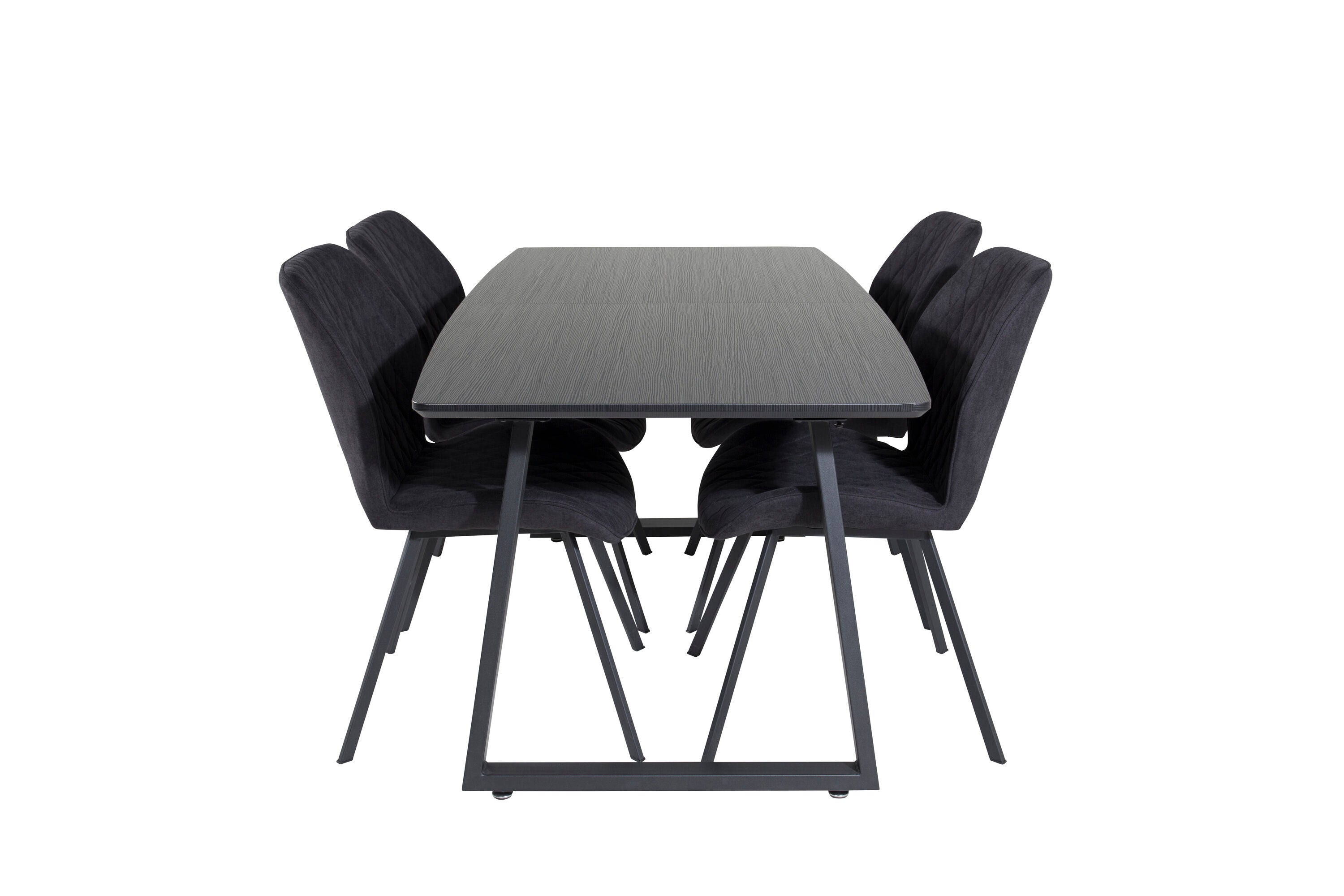 Essgruppe Esstisch Inca 160 x 85 mit Stühlen Gemma - Schwarz - Venture Home - le canapé