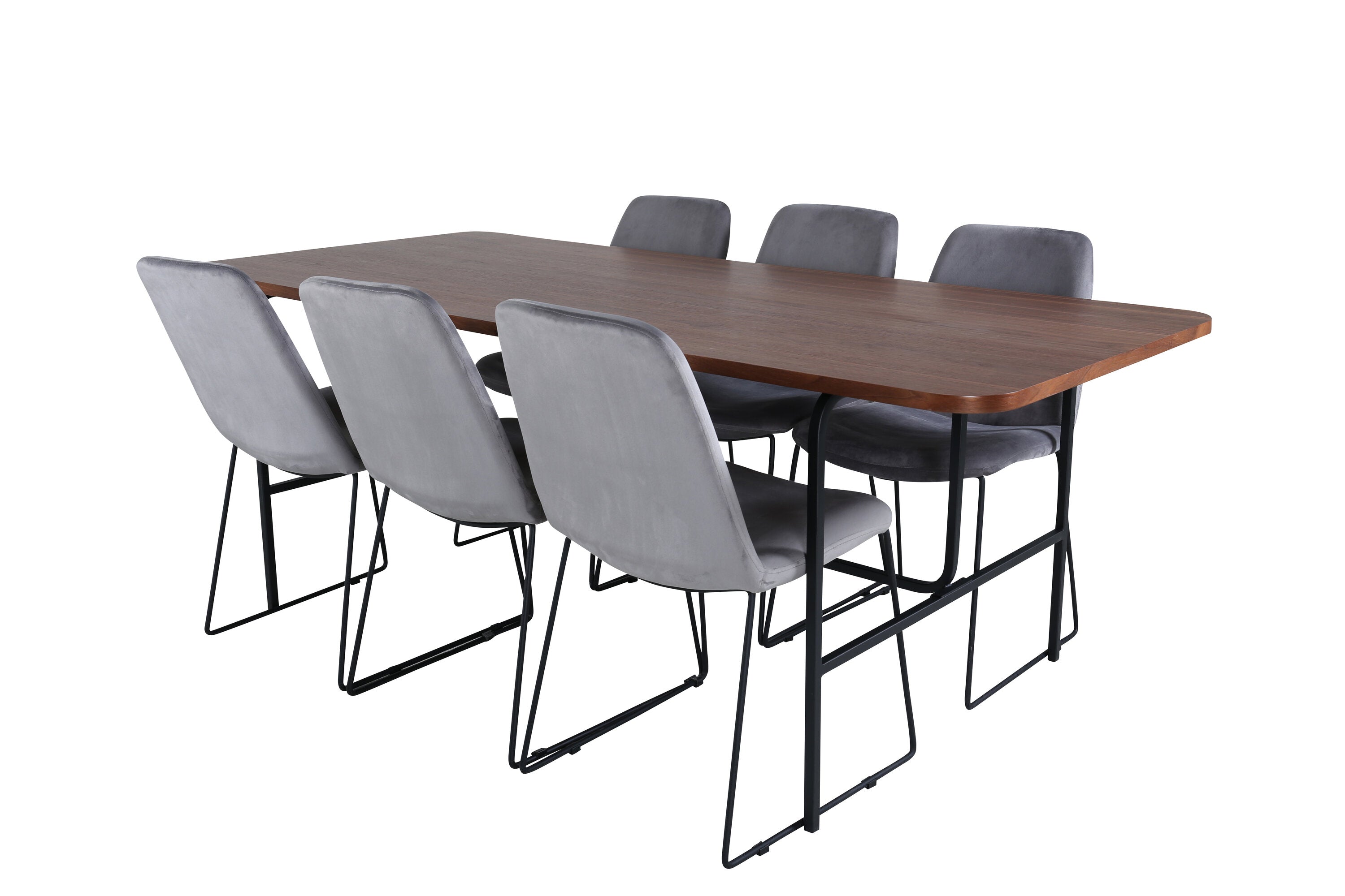 Essgruppe Esstisch Uno 200 x 90 mit Stühlen Muce - Grau - Venture Home - le canapé
