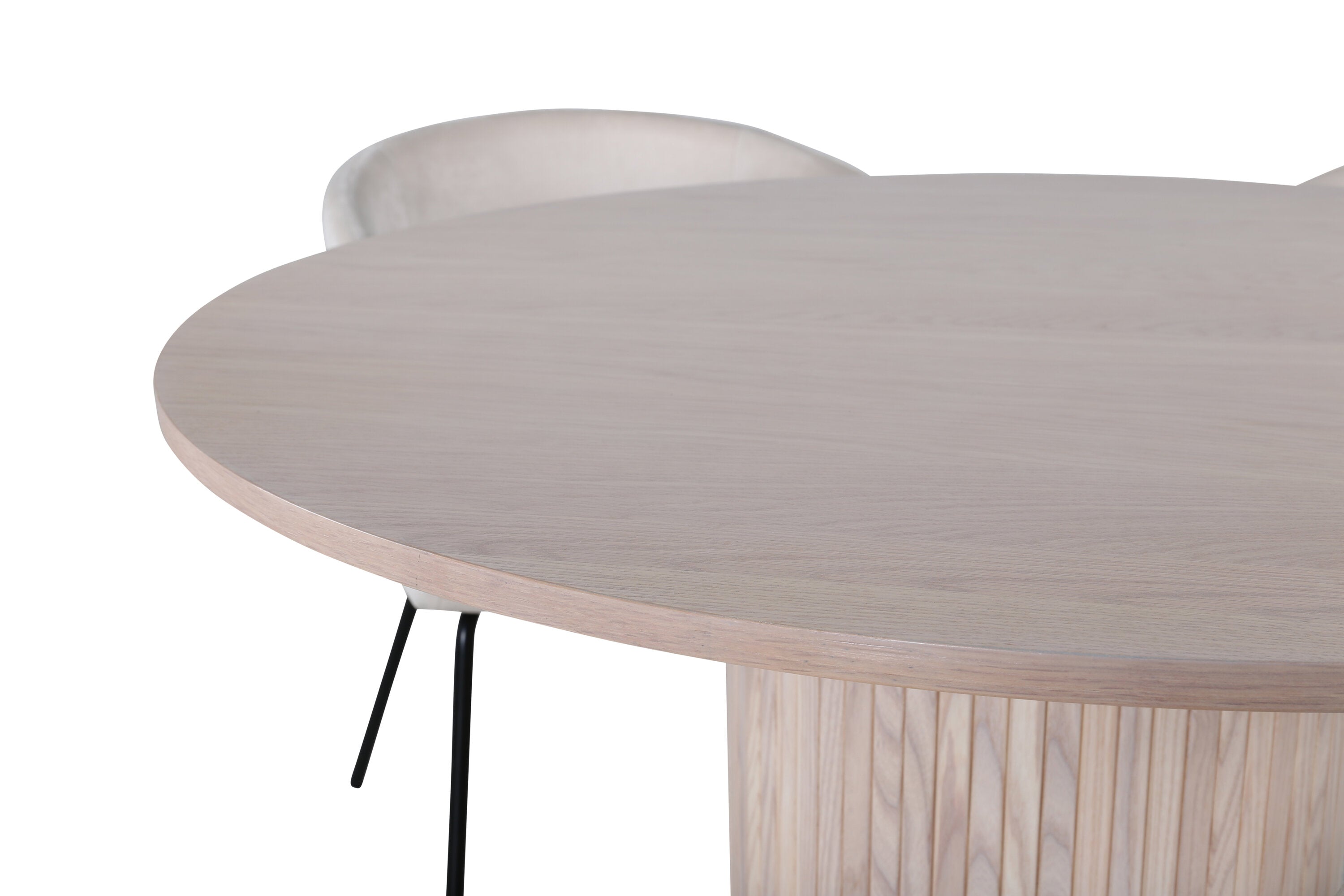 Essgruppe Esstisch Bianca Ø110cm mit Stühlen Berit - Beige - Venture Home - le canapé