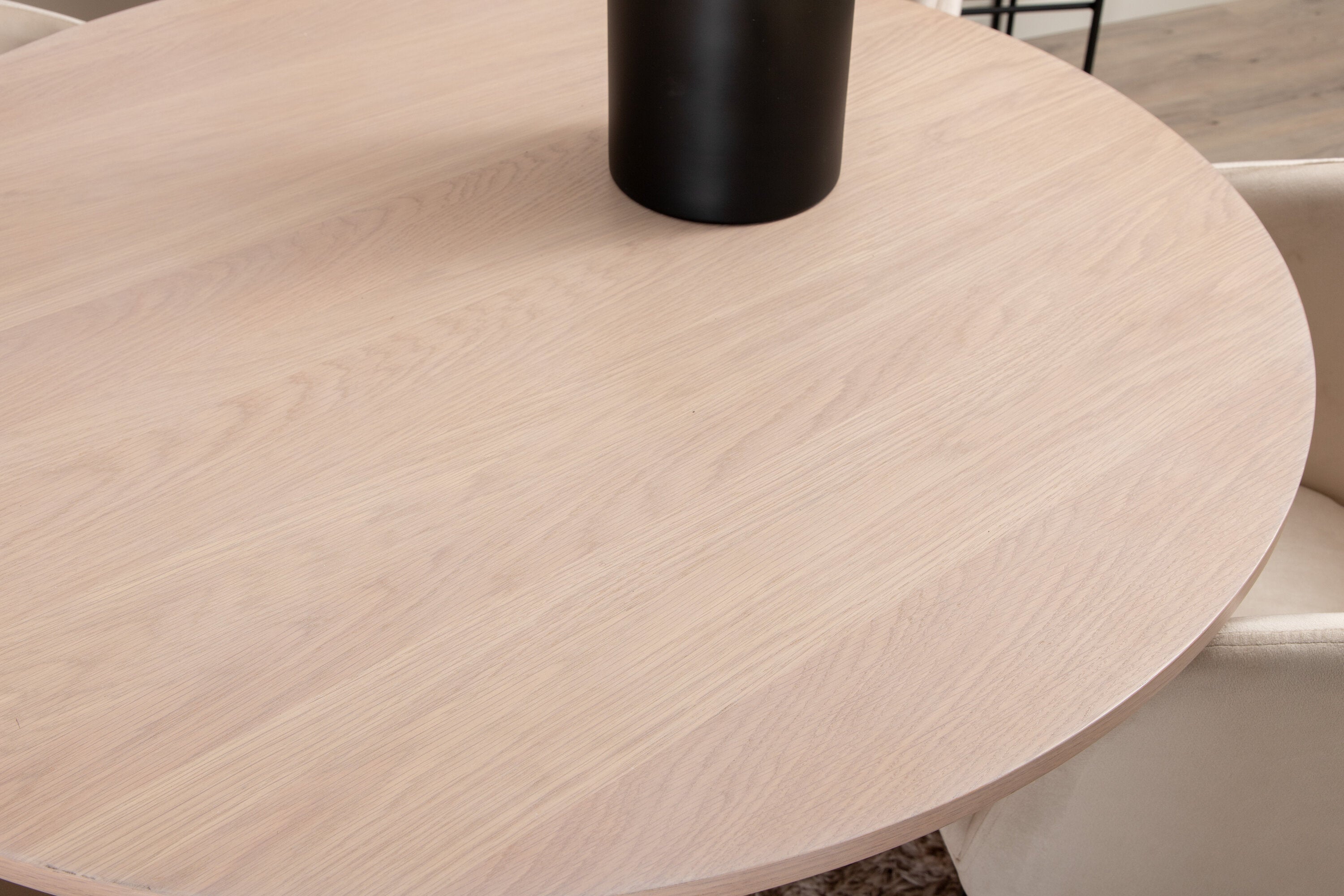 Essgruppe Esstisch Bianca Ø110cm mit Stühlen Berit - Beige - Venture Home - le canapé