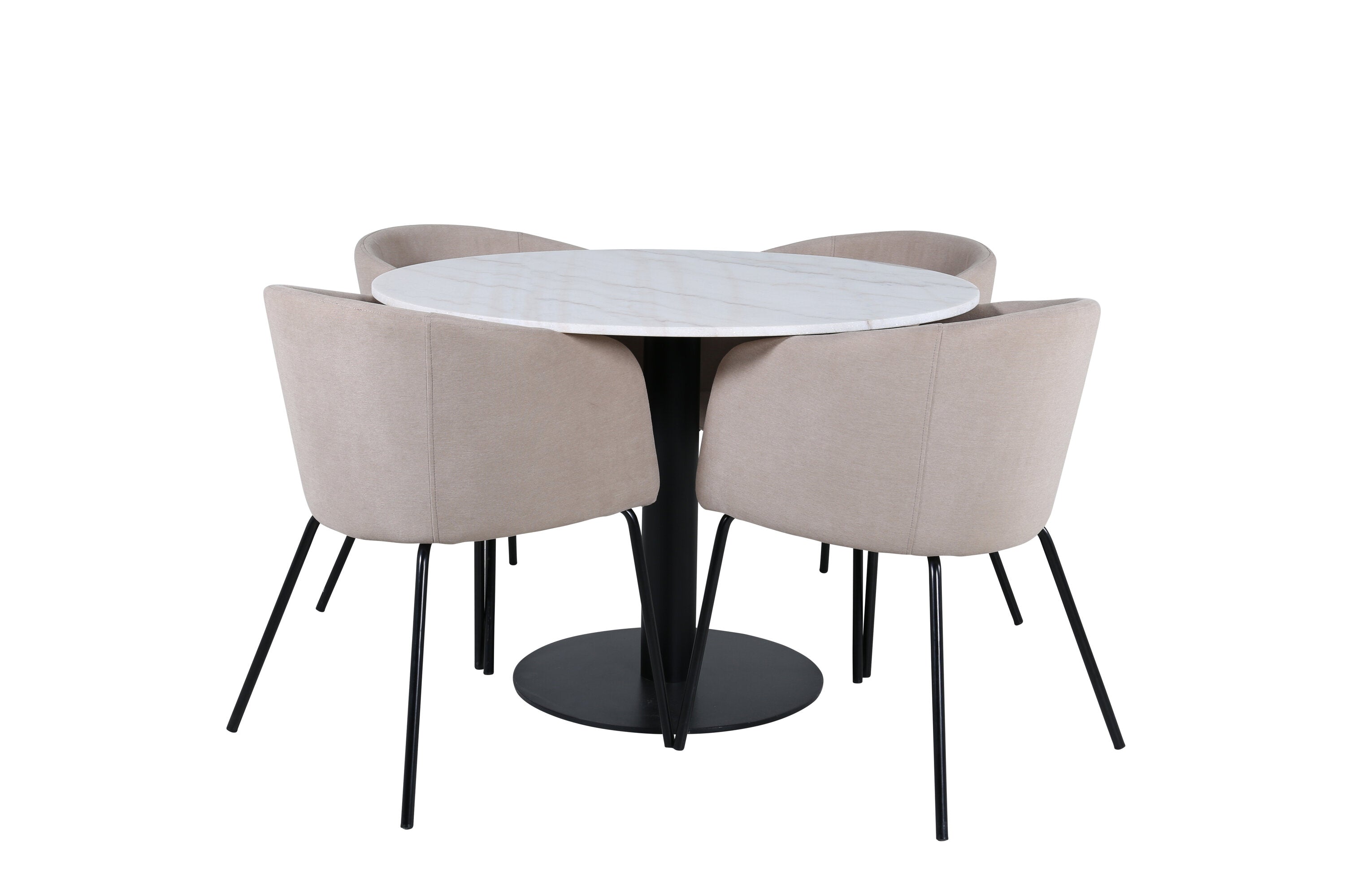 Essgruppe Esstisch Estelle mit Stühlen Berit - Beige - Venture Home - le canapé