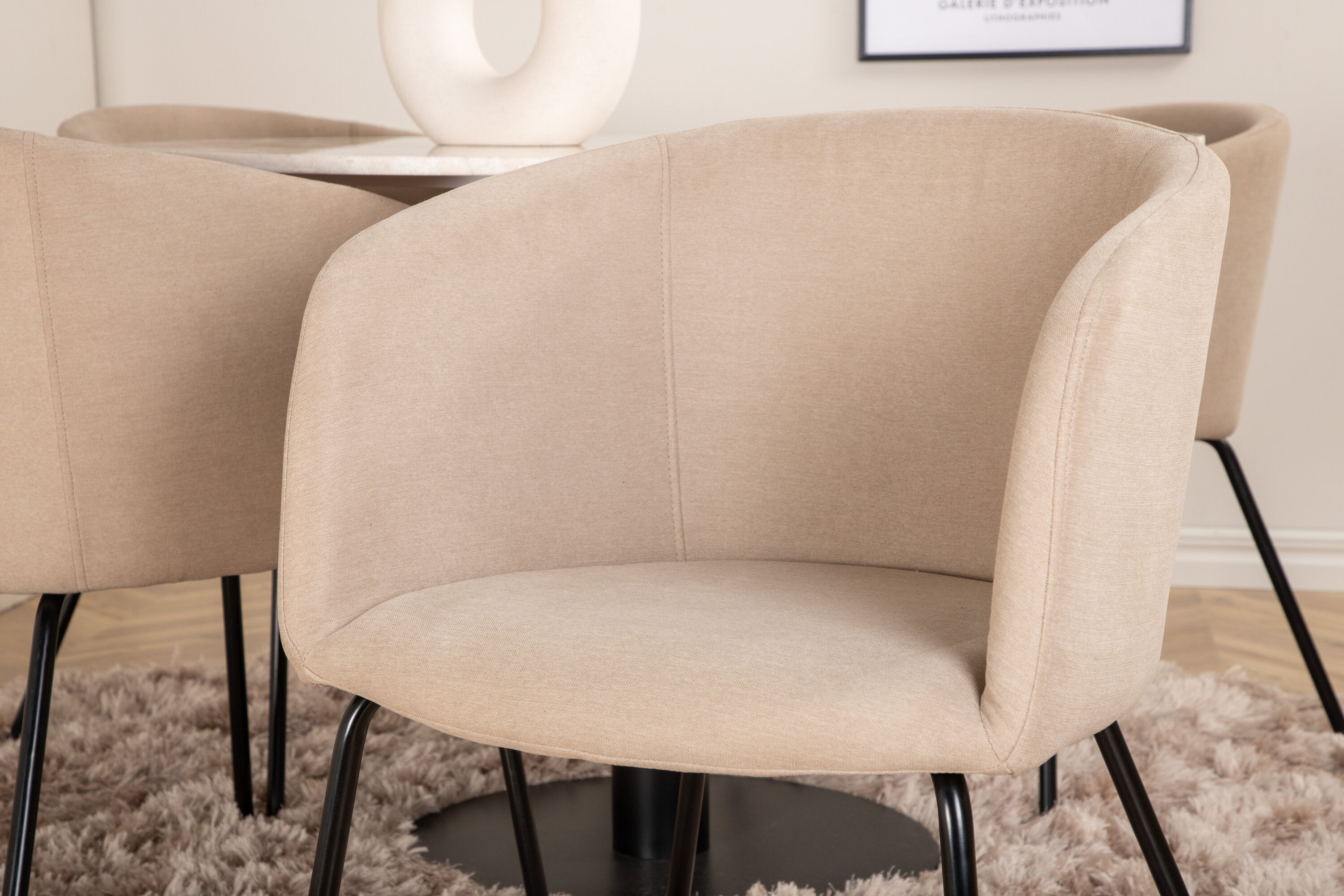 Essgruppe Esstisch Estelle mit Stühlen Berit - Beige - Venture Home - le canapé