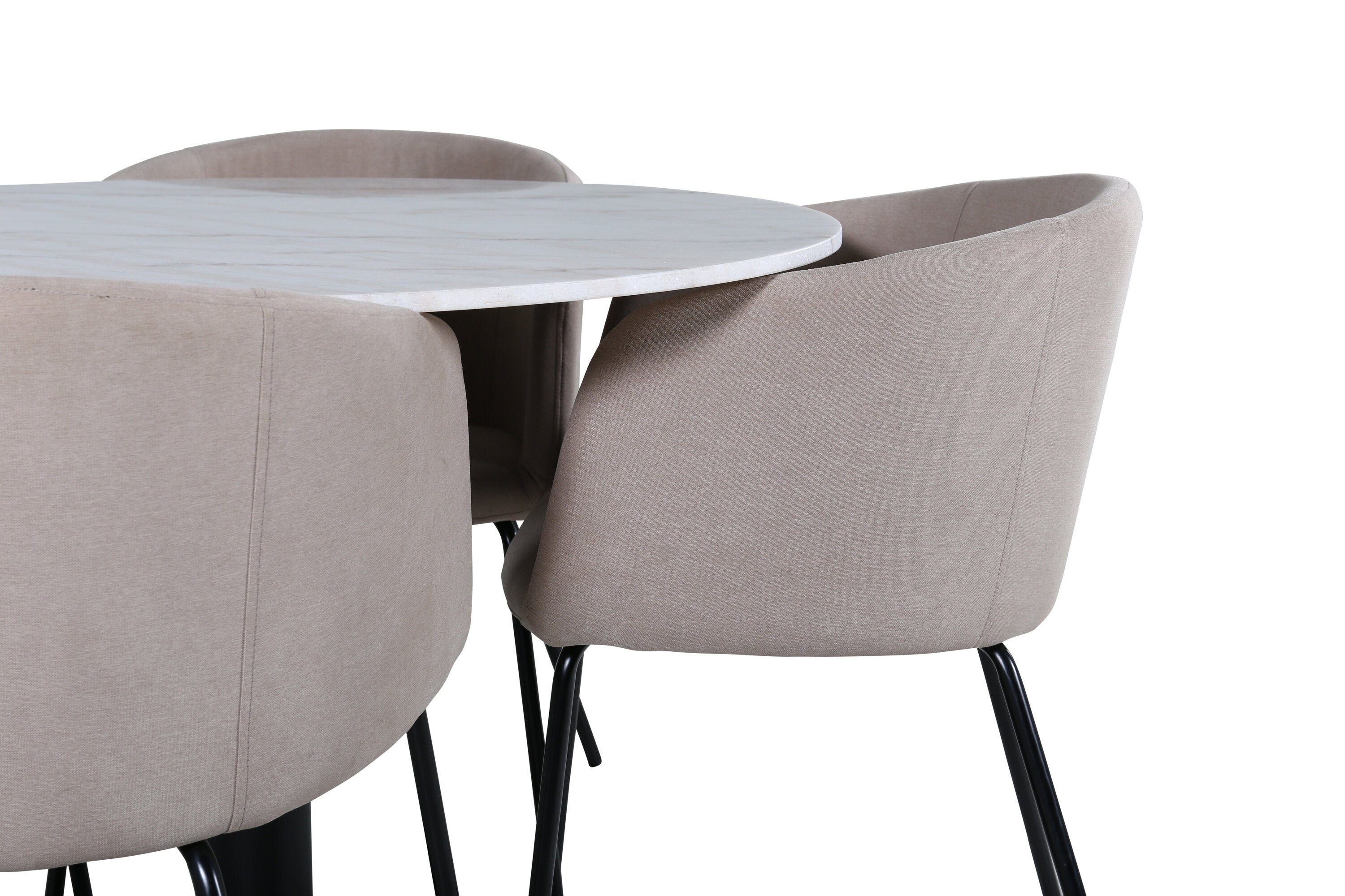 Essgruppe Esstisch Estelle mit Stühlen Berit - Beige - Venture Home - le canapé