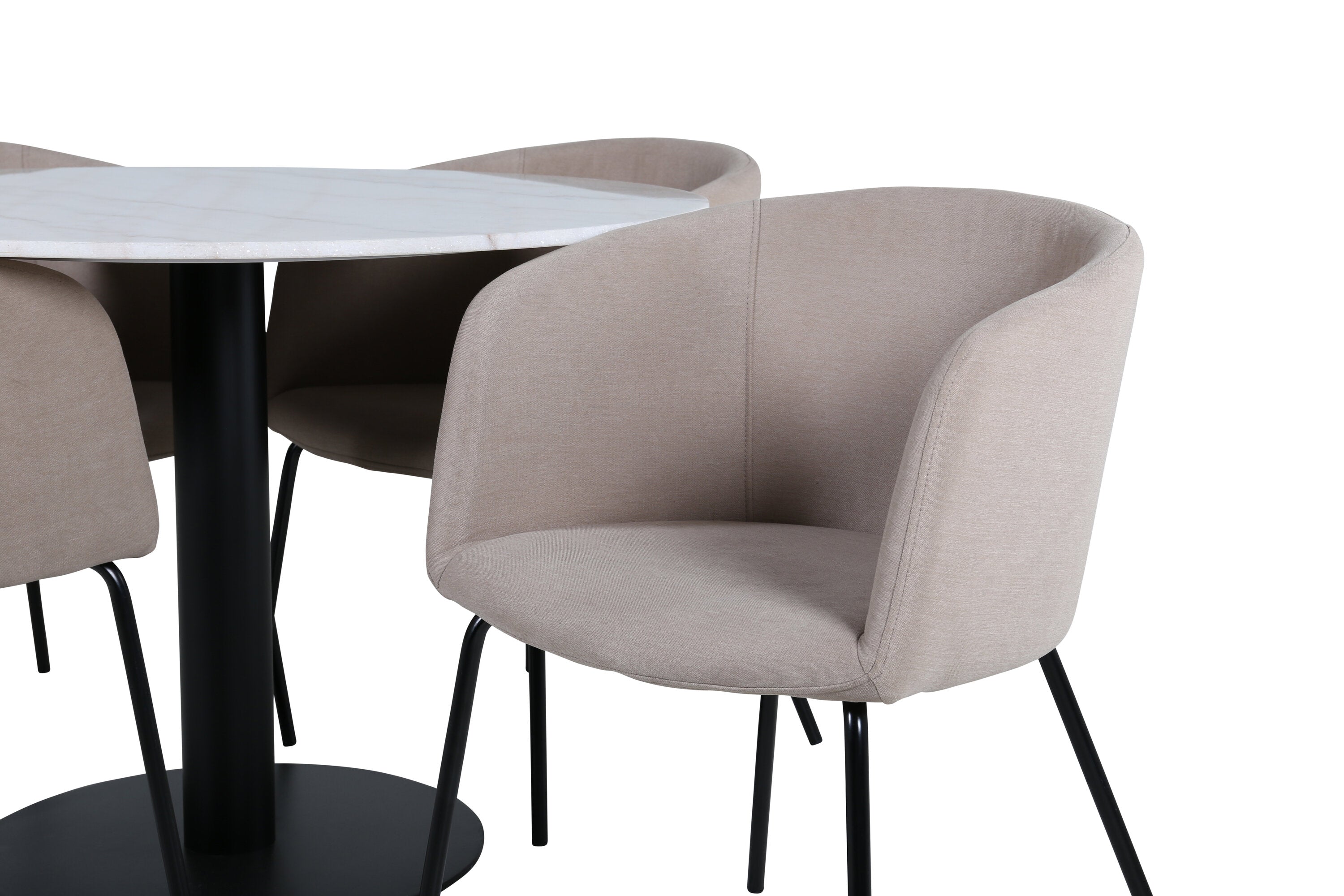 Essgruppe Esstisch Estelle mit Stühlen Berit - Beige - Venture Home - le canapé