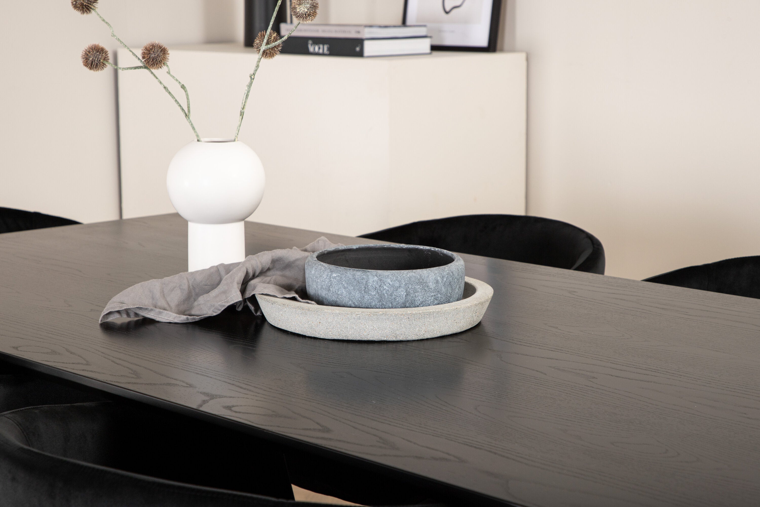 Essgruppe Esstisch Piazza 180 x 90 mit Stühlen Berit - Schwarz - Venture Home - le canapé