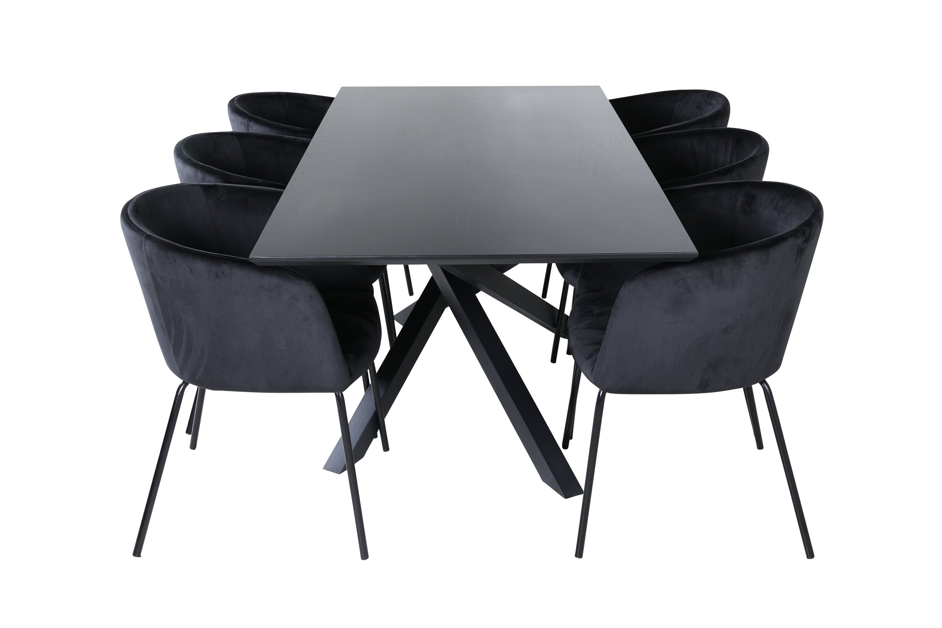 Essgruppe Esstisch Piazza 180 x 90 mit Stühlen Berit - Schwarz - Venture Home - le canapé