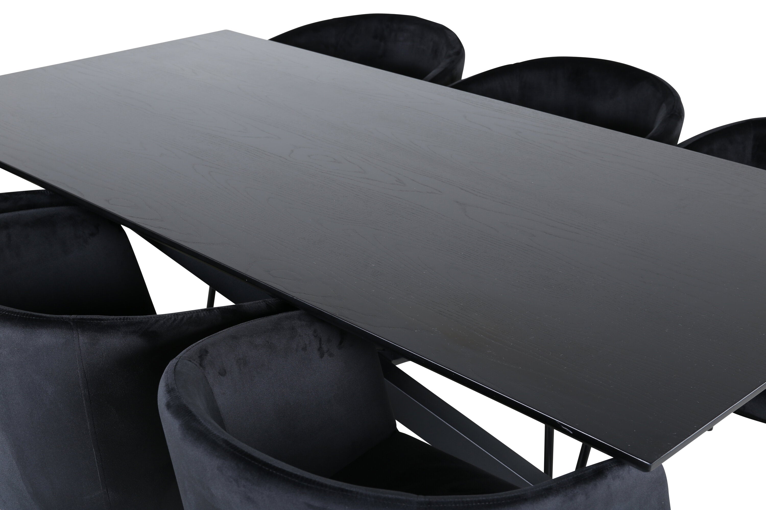 Essgruppe Esstisch Piazza 180 x 90 mit Stühlen Berit - Schwarz - Venture Home - le canapé