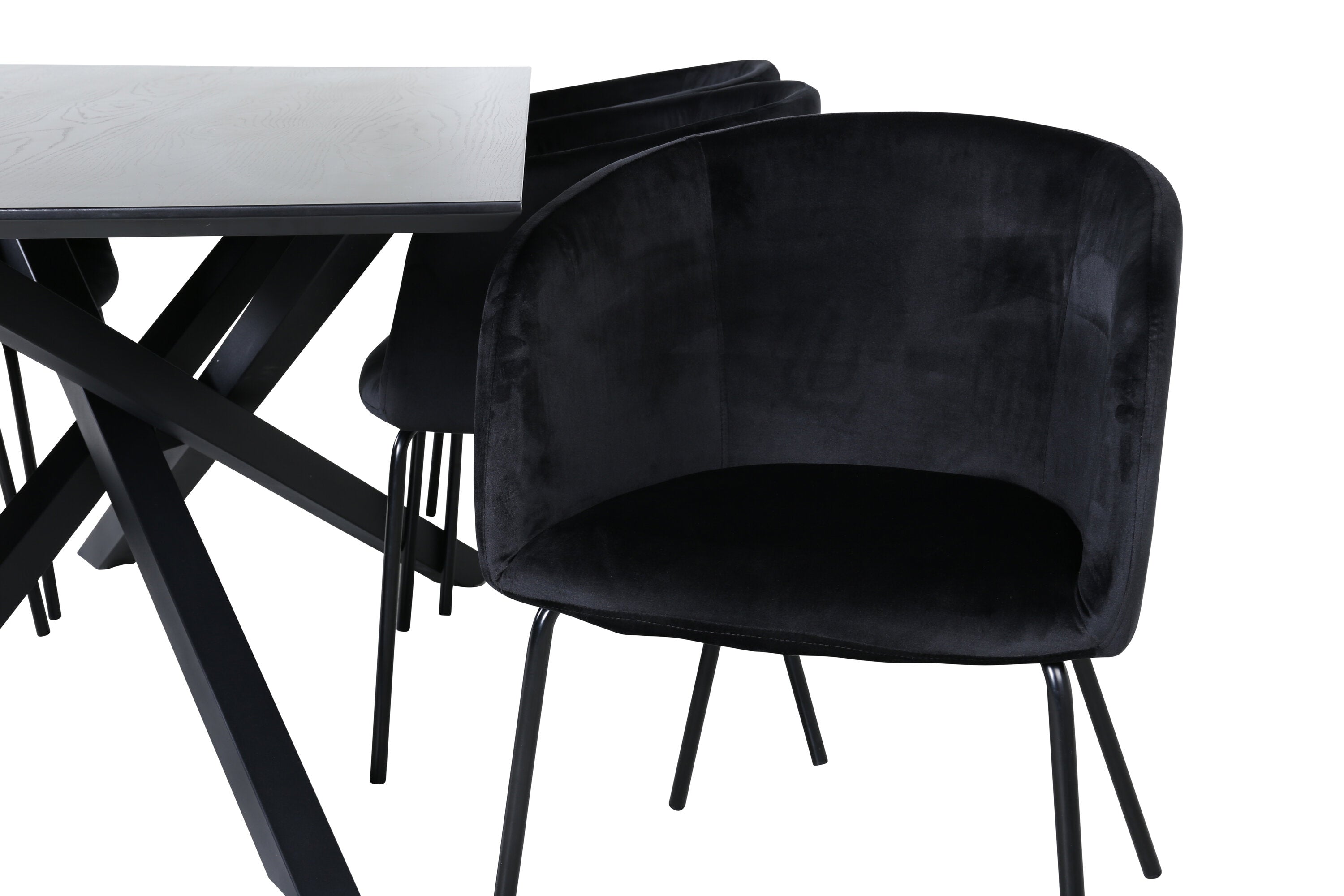 Essgruppe Esstisch Piazza 180 x 90 mit Stühlen Berit - Schwarz - Venture Home - le canapé