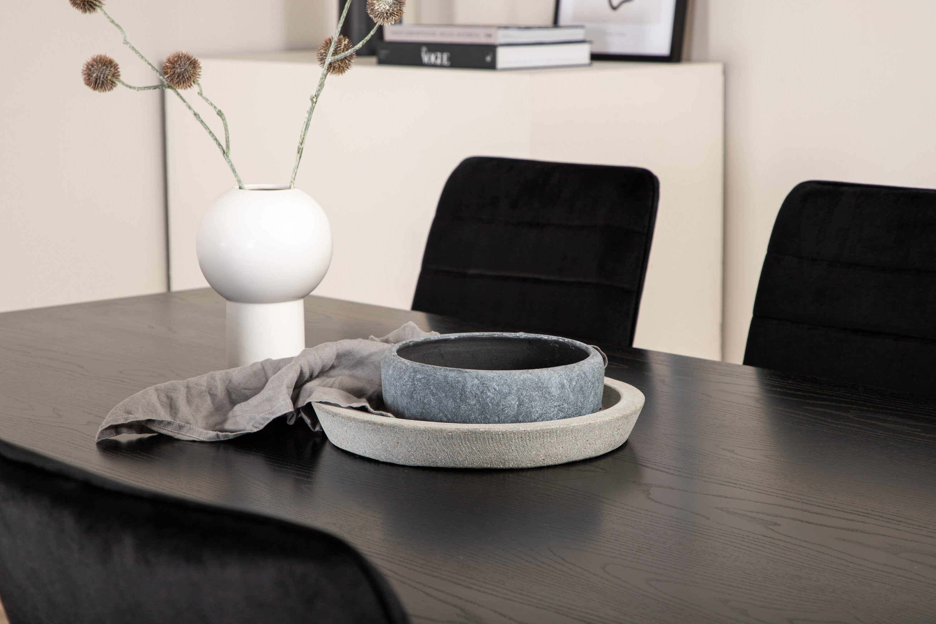 Essgruppe Esstisch Piazza 180 x 90 mit Stühlen Windu - Schwarz - Venture Home - le canapé
