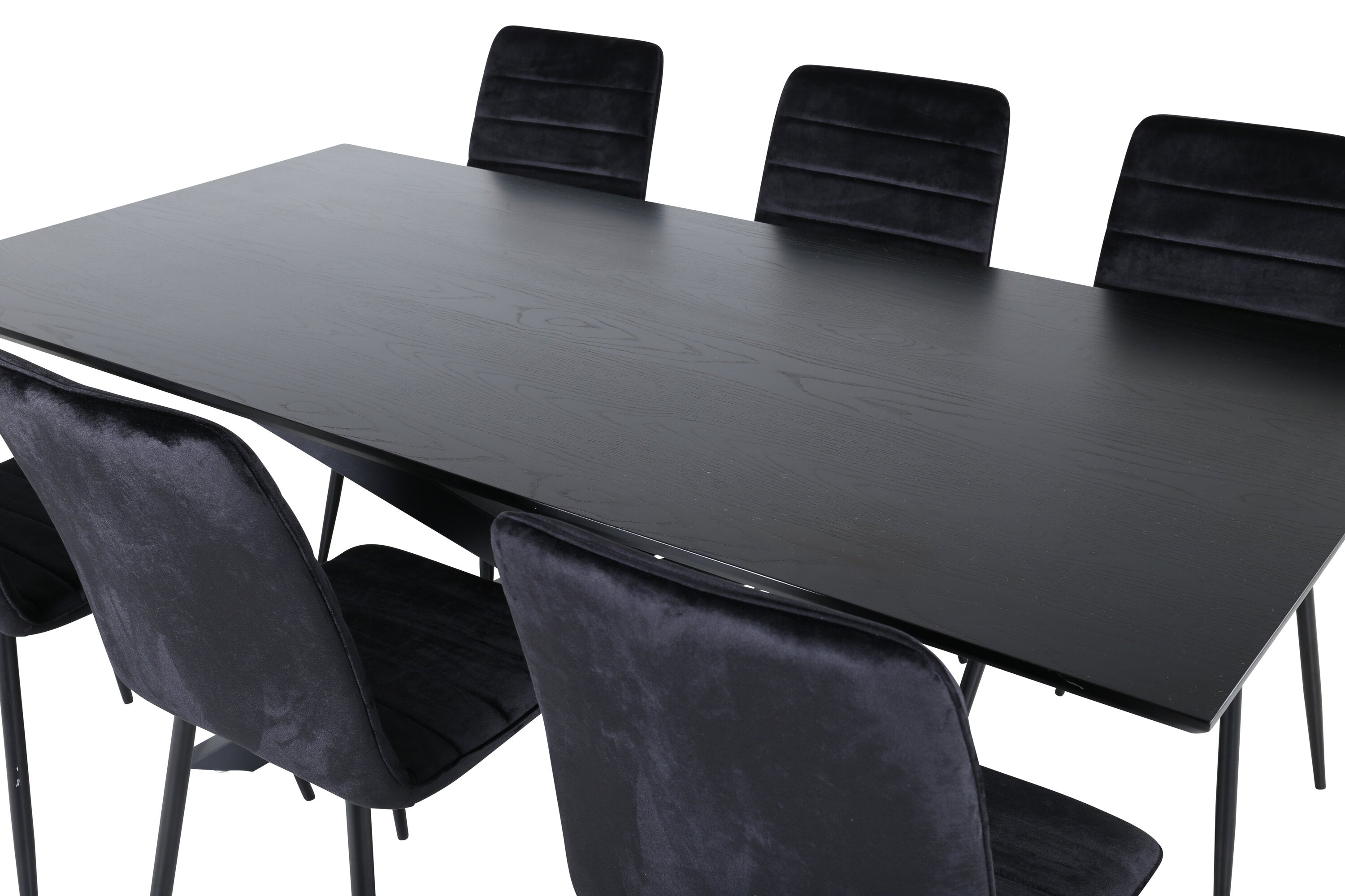 Essgruppe Esstisch Piazza 180 x 90 mit Stühlen Windu - Schwarz - Venture Home - le canapé