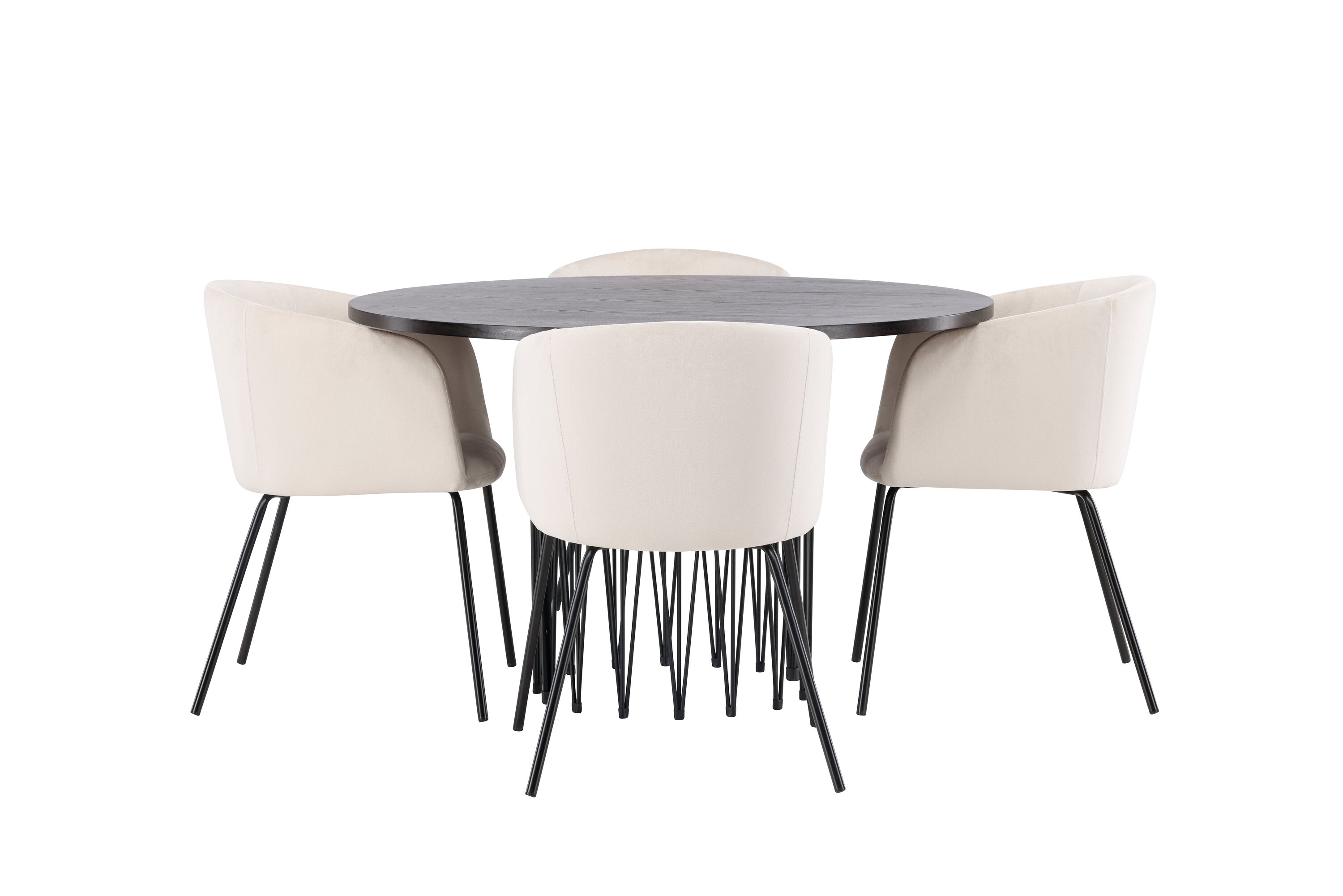 Essgruppe Runder Esstisch Stone Ø120cm mit Stühlen Berit - Beige - Venture Home - le canapé