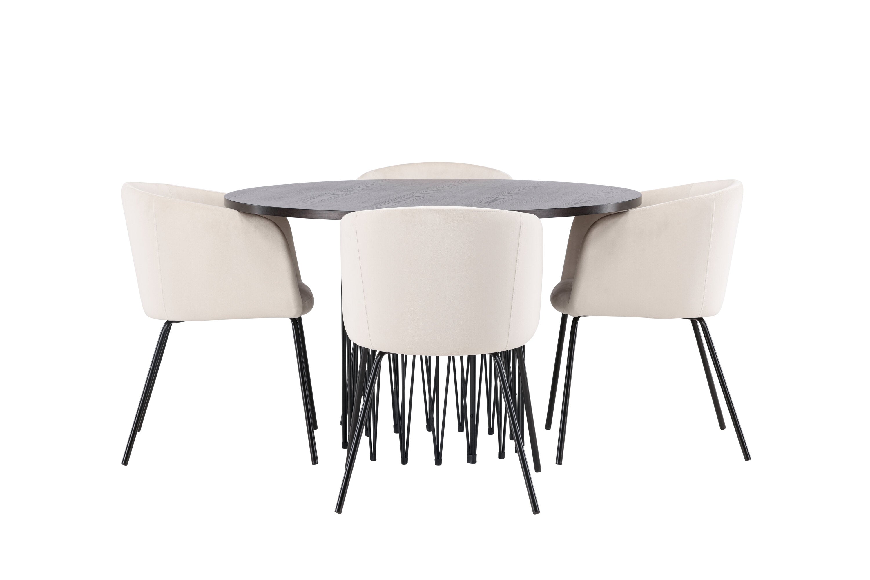 Essgruppe Runder Esstisch Stone Ø120cm mit Stühlen Berit - Beige - Venture Home - le canapé