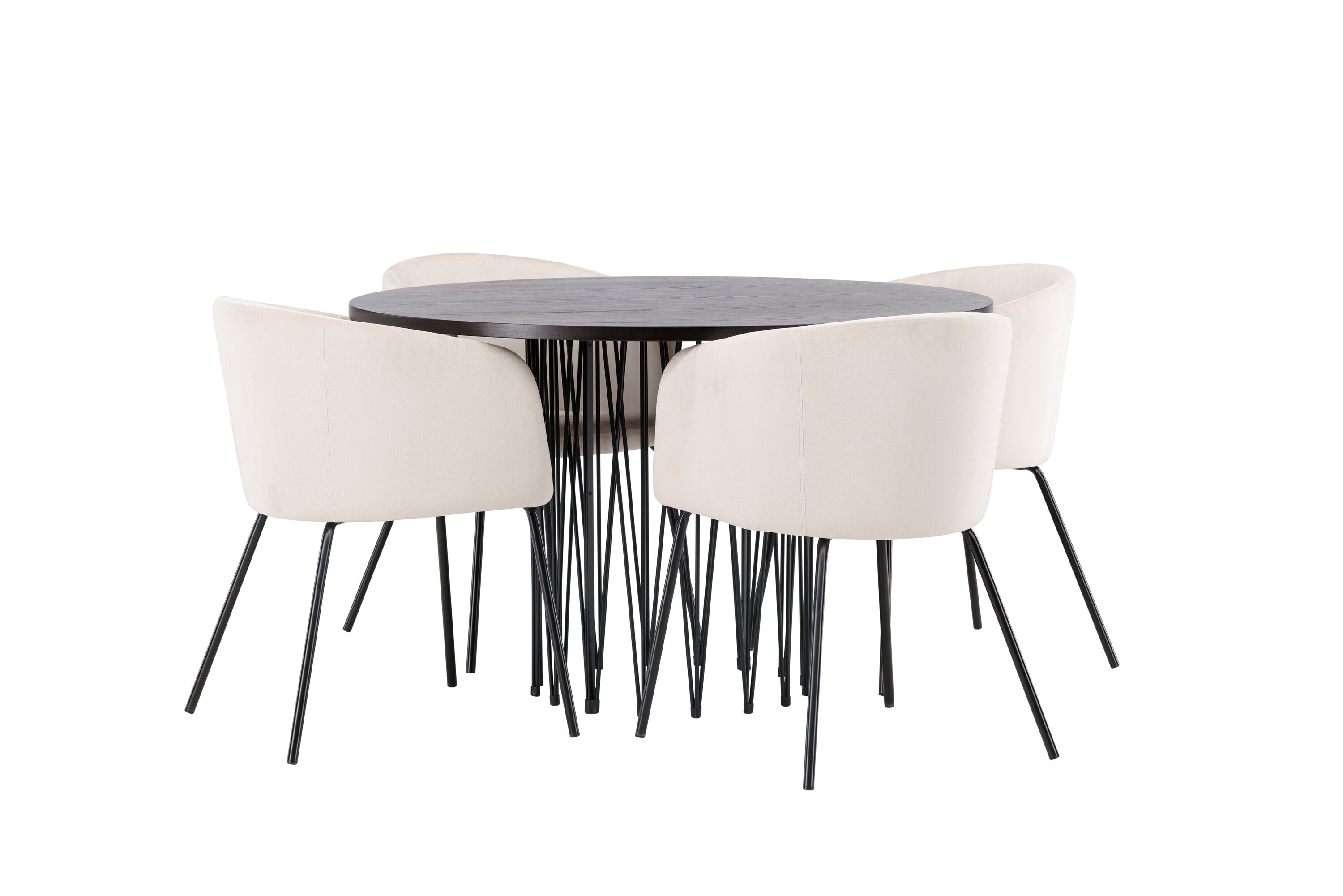 Essgruppe Runder Esstisch Stone Ø120cm mit Stühlen Berit - Beige - Venture Home - le canapé