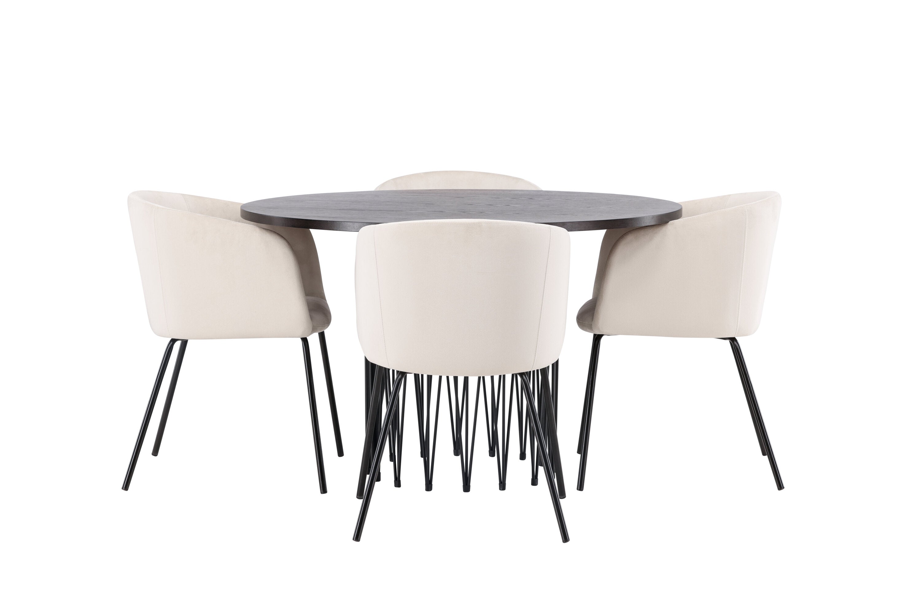 Essgruppe Runder Esstisch Stone Ø120cm mit Stühlen Berit - Beige - Venture Home - le canapé