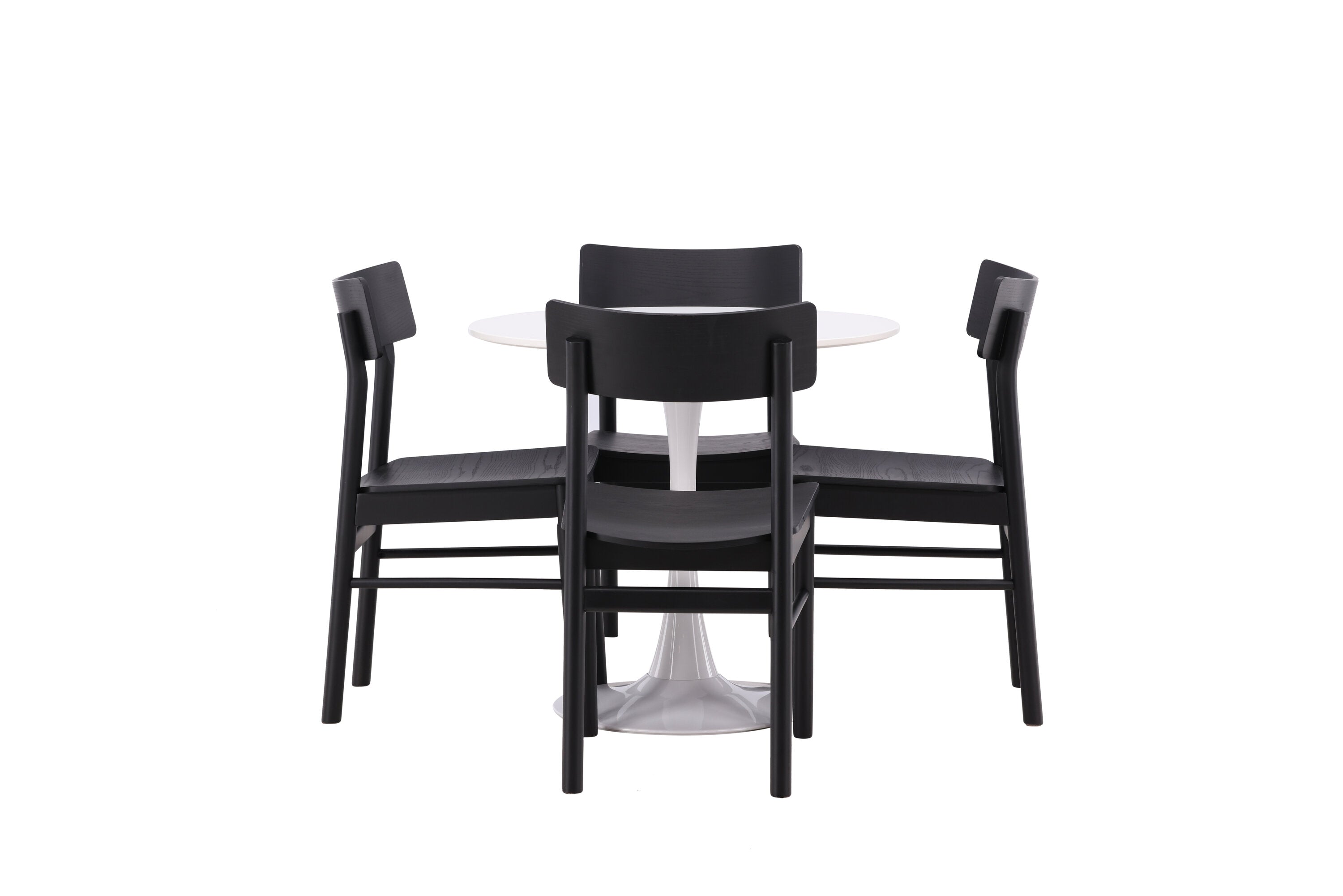 Essgruppe Esstisch Hamden ⌀80cm mit Stühlen Montros - Schwarz - Venture Home - le canapé
