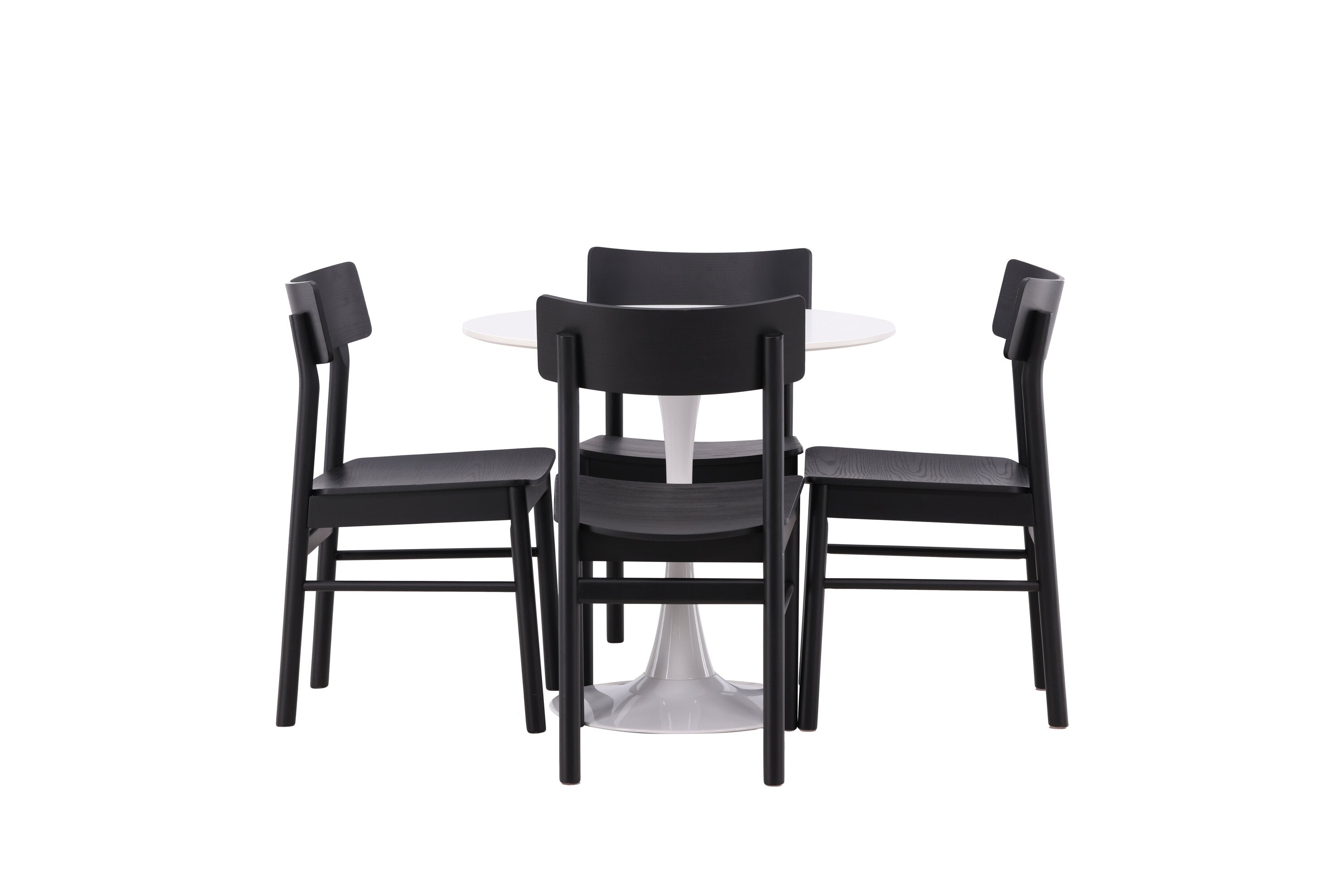 Essgruppe Esstisch Hamden ⌀80cm mit Stühlen Montros - Schwarz - Venture Home - le canapé