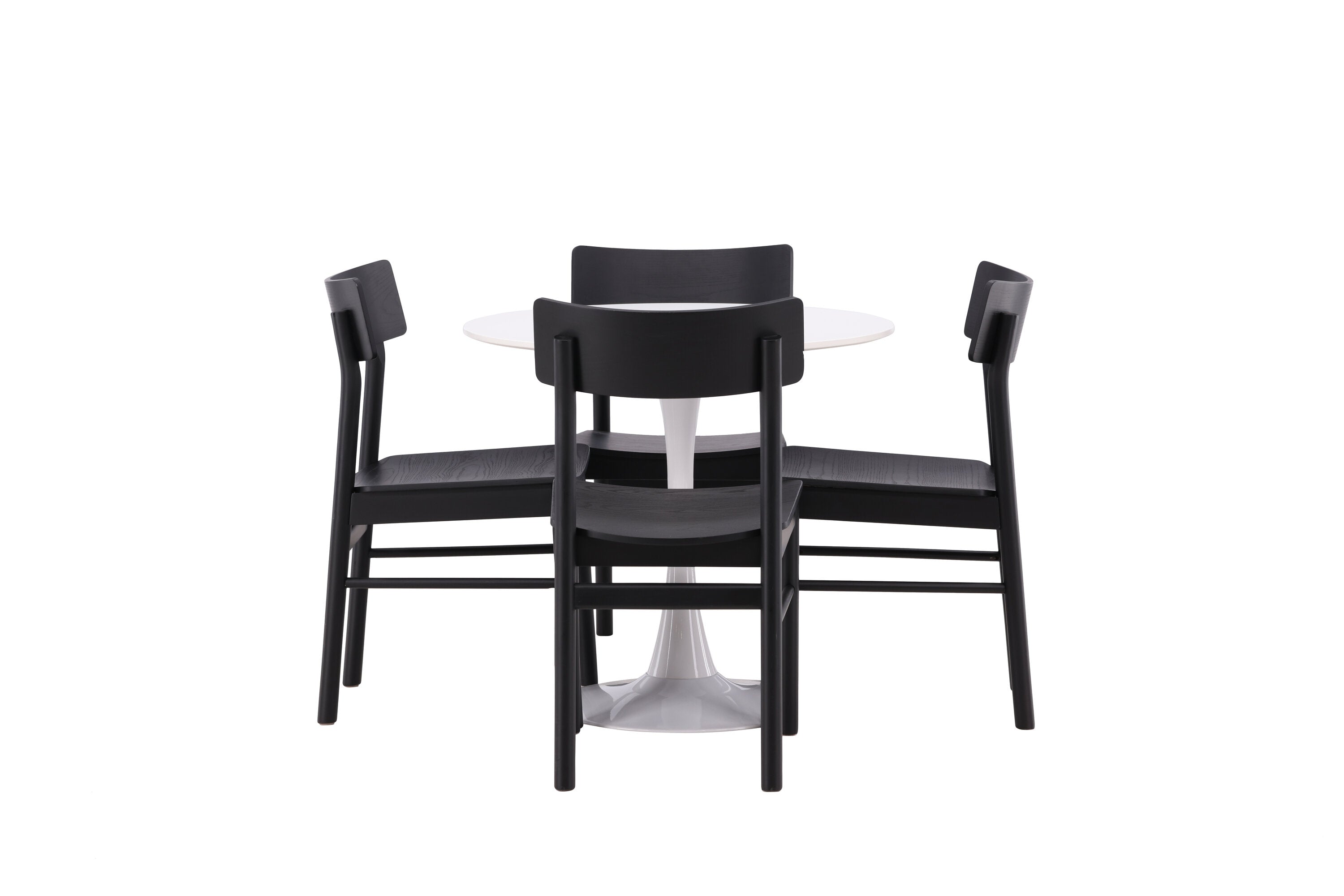 Essgruppe Esstisch Hamden ⌀80cm mit Stühlen Montros - Schwarz - Venture Home - le canapé