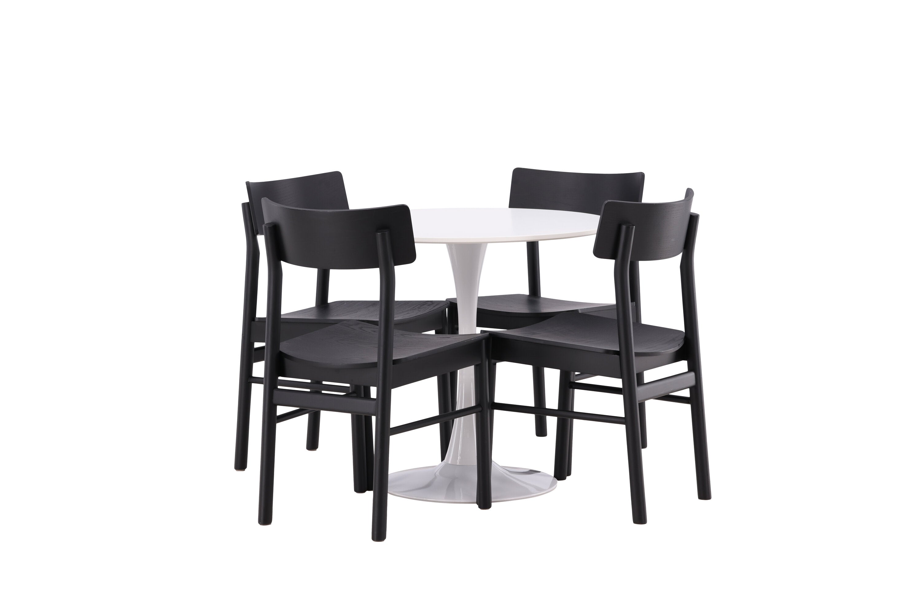 Essgruppe Esstisch Hamden ⌀80cm mit Stühlen Montros - Schwarz - Venture Home - le canapé