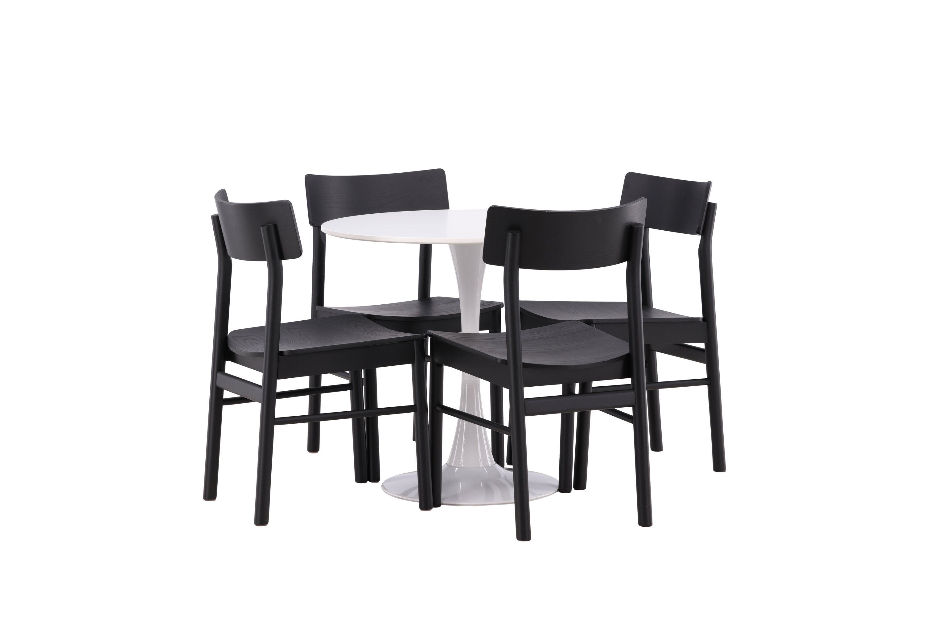 Essgruppe Esstisch Hamden ⌀80cm mit Stühlen Montros - Schwarz - Venture Home - le canapé