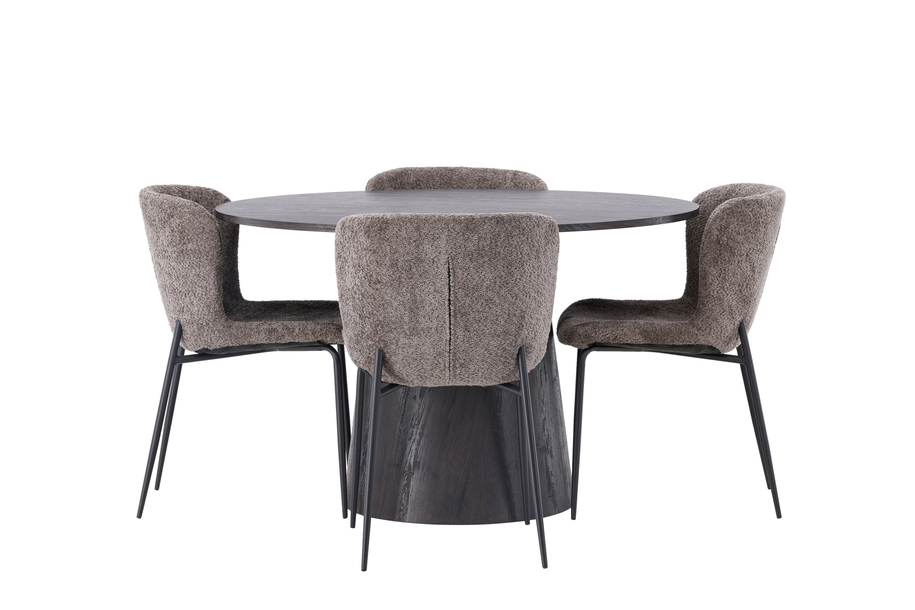 Essgruppe Esstisch Lanzo Ø120cm mit Stühlen Modesto - Braun - Venture Home - le canapé