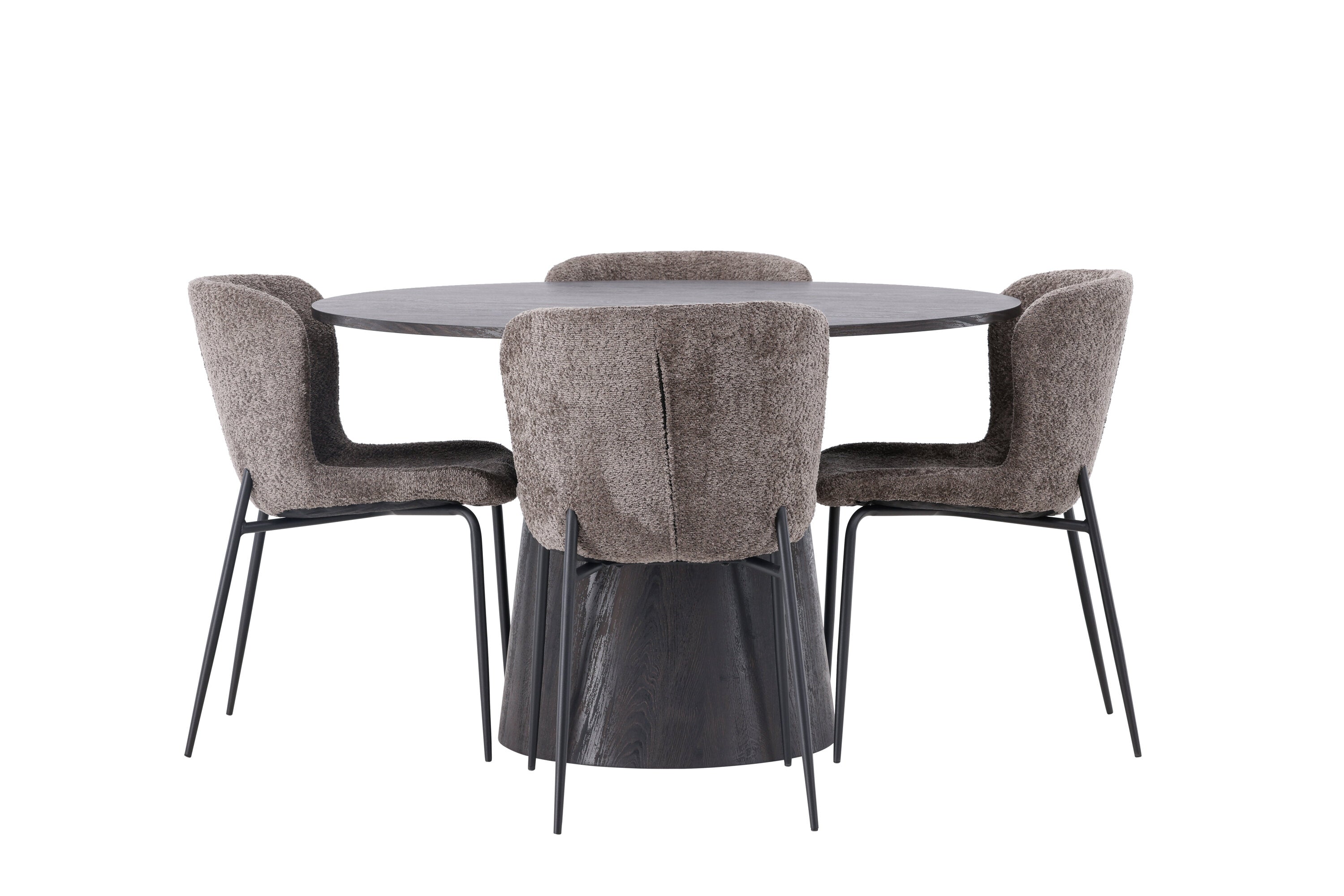 Essgruppe Esstisch Lanzo Ø120cm mit Stühlen Modesto - Braun - Venture Home - le canapé