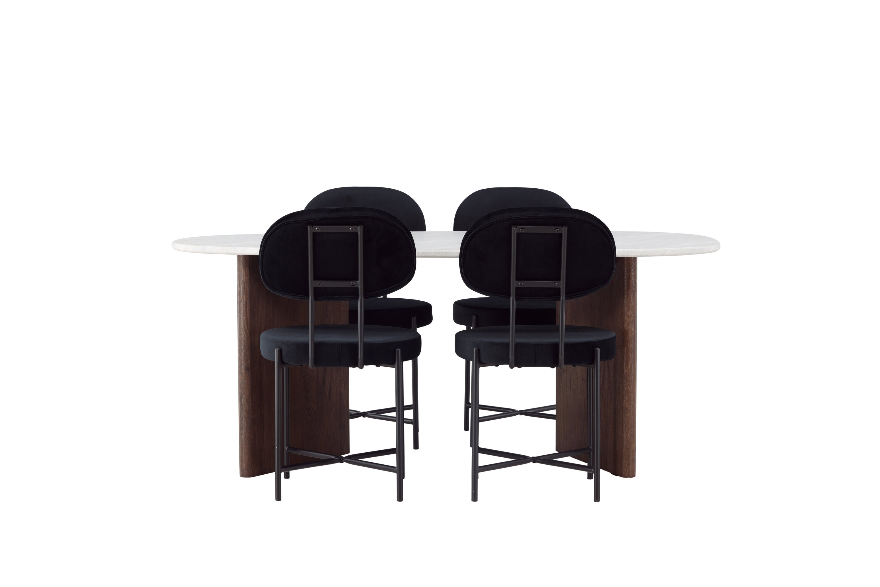 Essgruppe Esstisch Grönvik 180 x 90 mit Stühlen Stella - Schwarz - Venture Home - le canapé