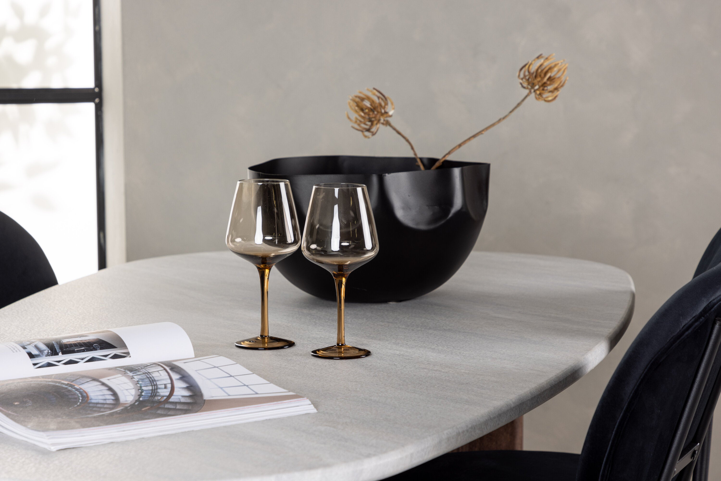 Essgruppe Esstisch Grönvik 180 x 90 mit Stühlen Stella - Schwarz - Venture Home - le canapé