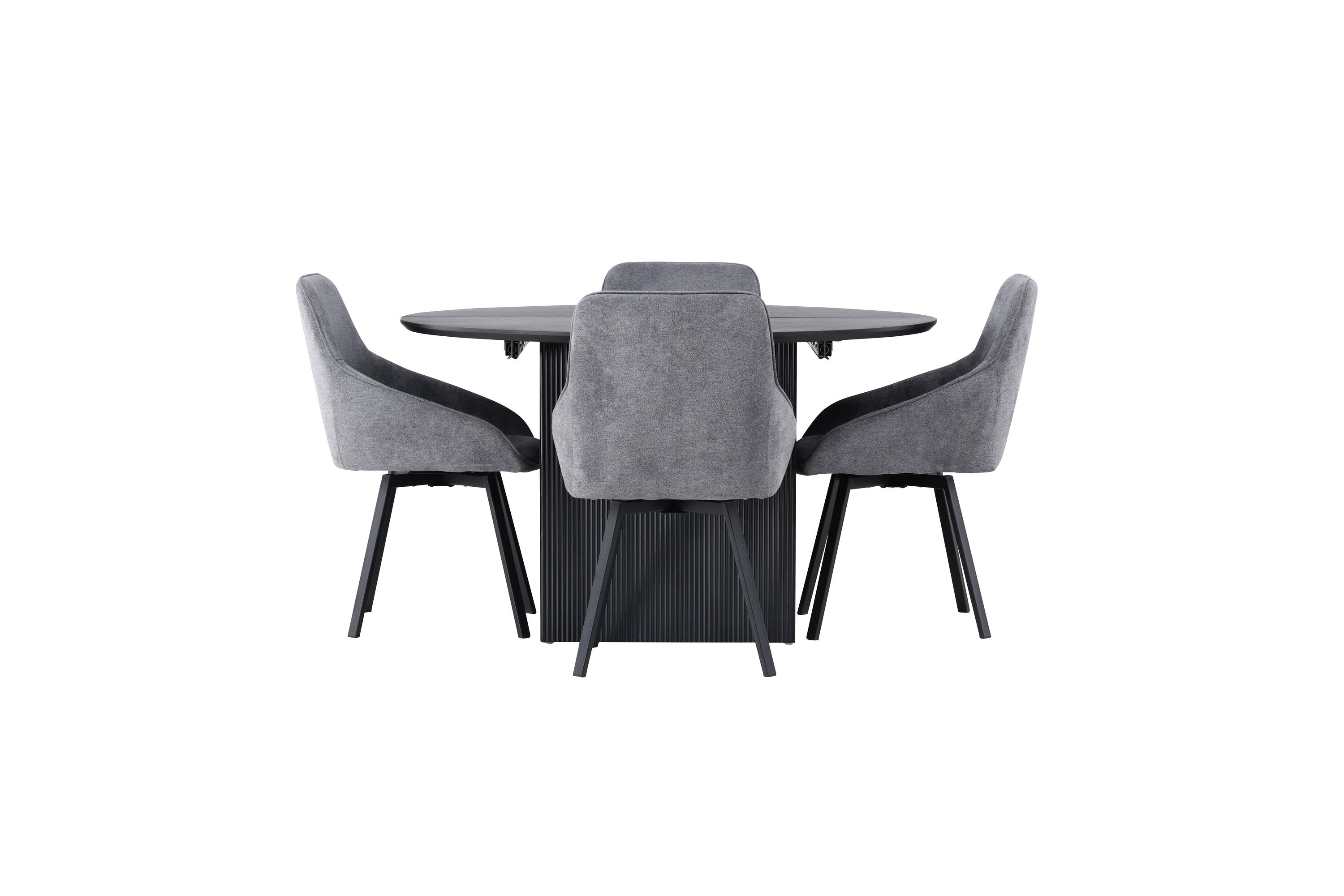 Essgruppe Esstisch Matilda ⌀130cm mit Stühlen Rosie - Grau - Venture Home - le canapé