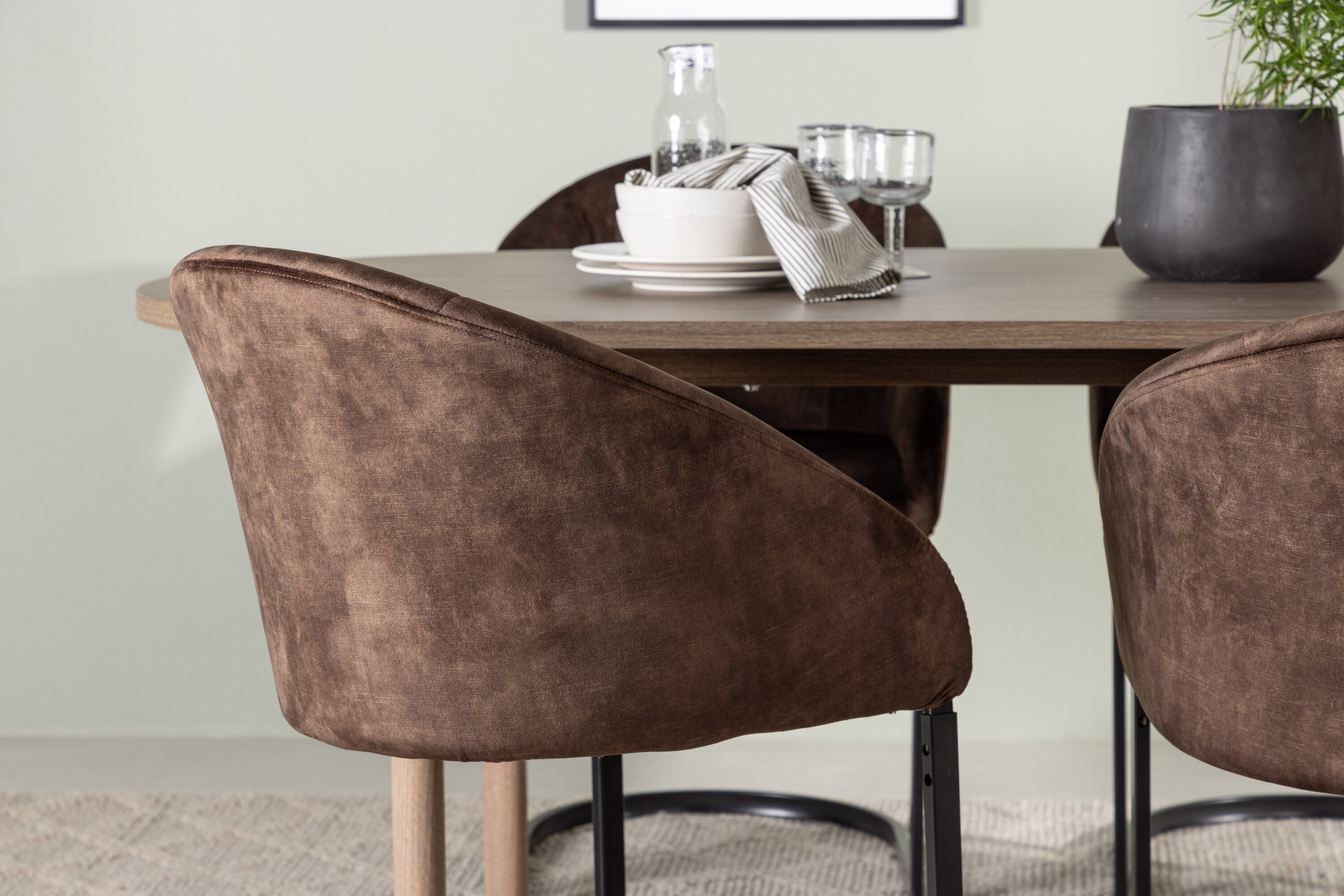 Essgruppe Esstisch Andy 180 x 90cm mit Stühlen Evening - Braun - Venture Home - le canapé