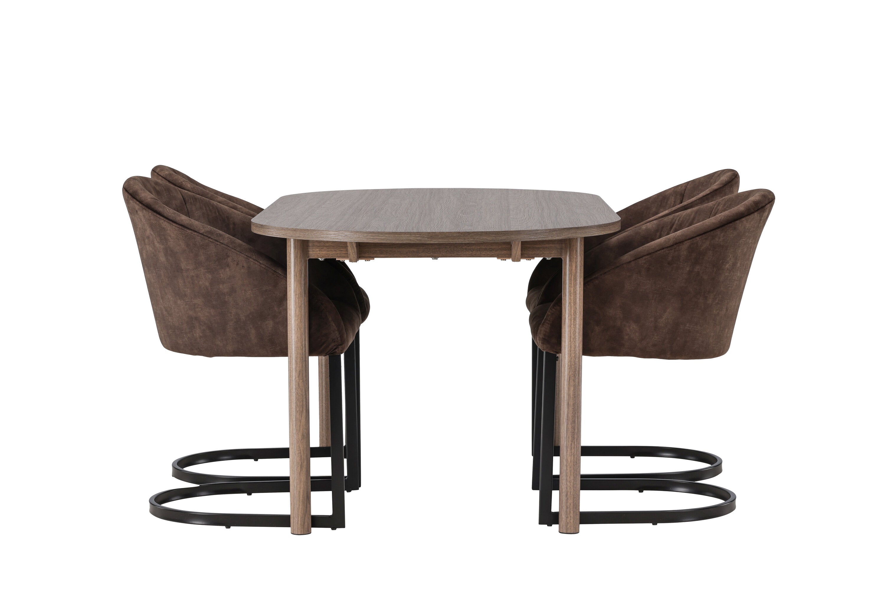 Essgruppe Esstisch Andy 180 x 90cm mit Stühlen Evening - Braun - Venture Home - le canapé