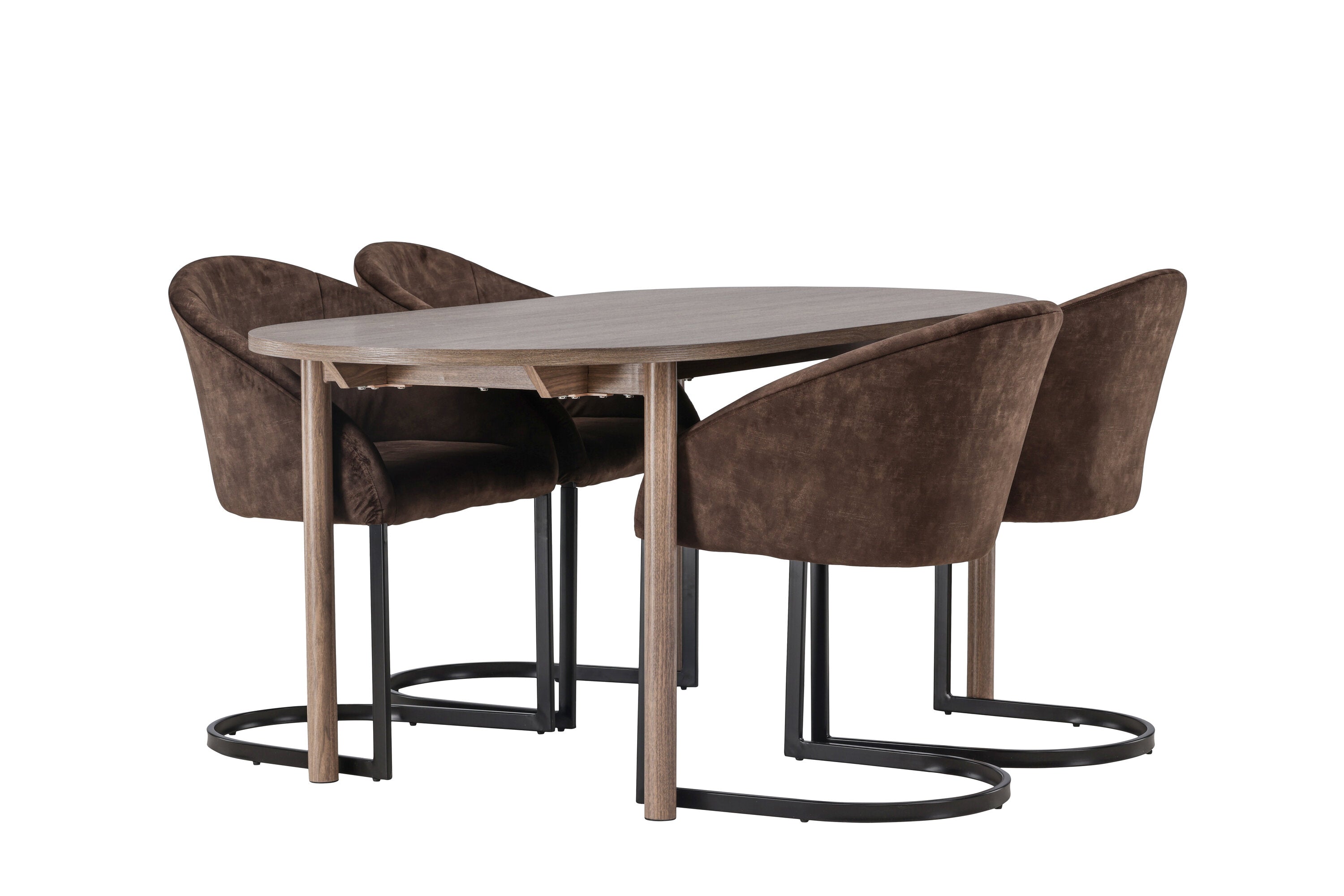 Essgruppe Esstisch Andy 180 x 90cm mit Stühlen Evening - Braun - Venture Home - le canapé