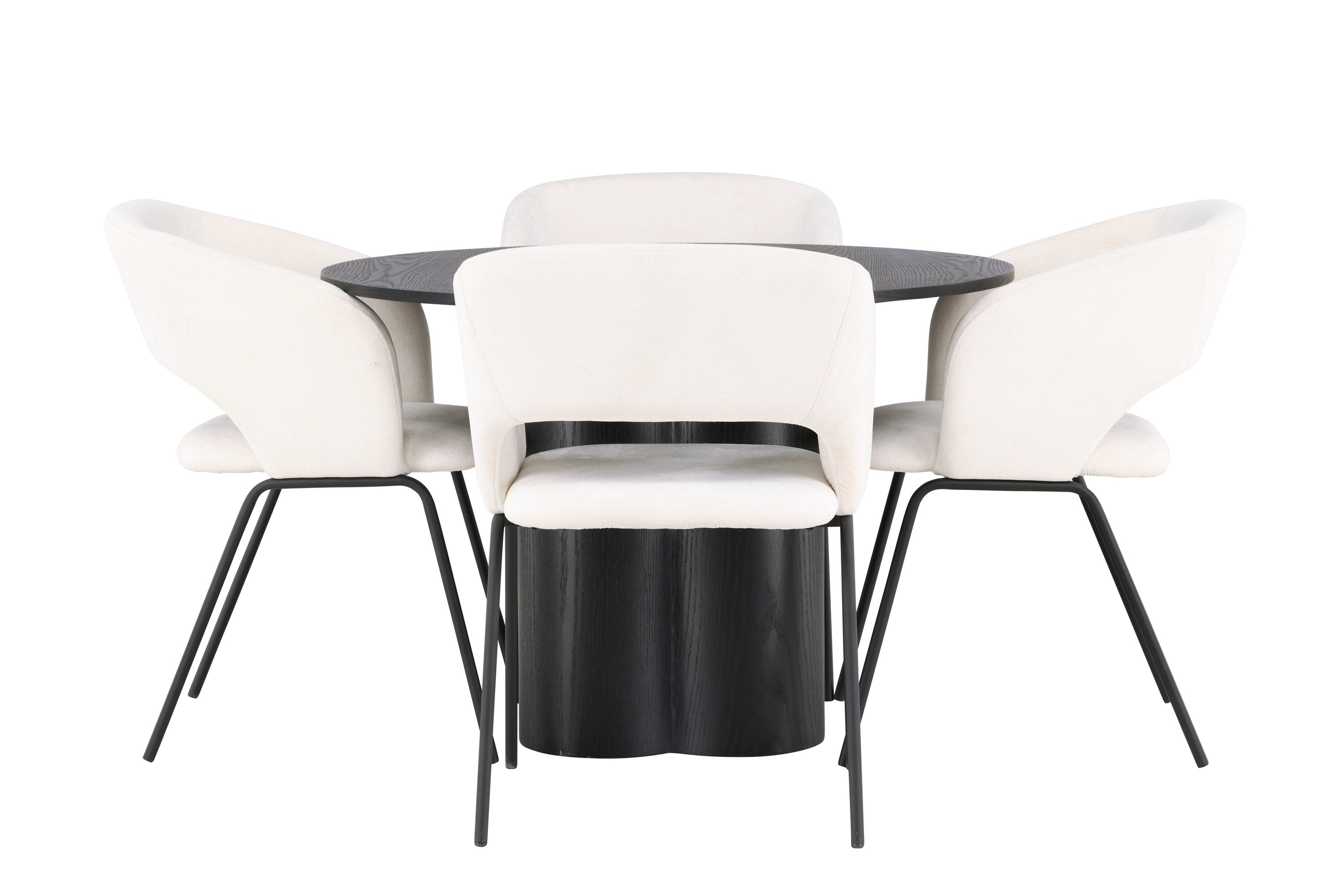 Essgruppe Esstisch Olivia Ø110cm mit Stühlen Day - Weiß - Venture Home - le canapé