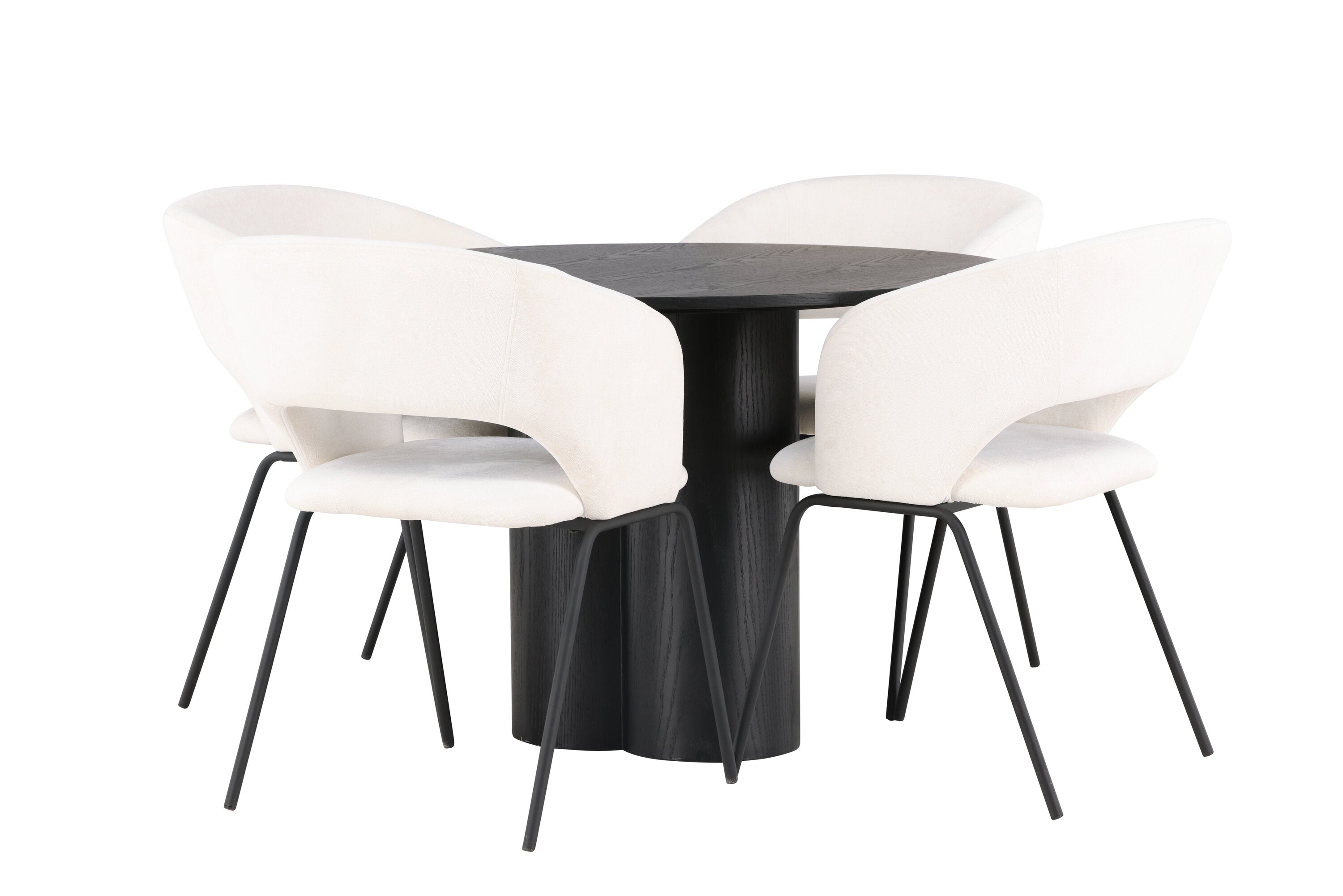 Essgruppe Esstisch Olivia Ø110cm mit Stühlen Day - Weiß - Venture Home - le canapé