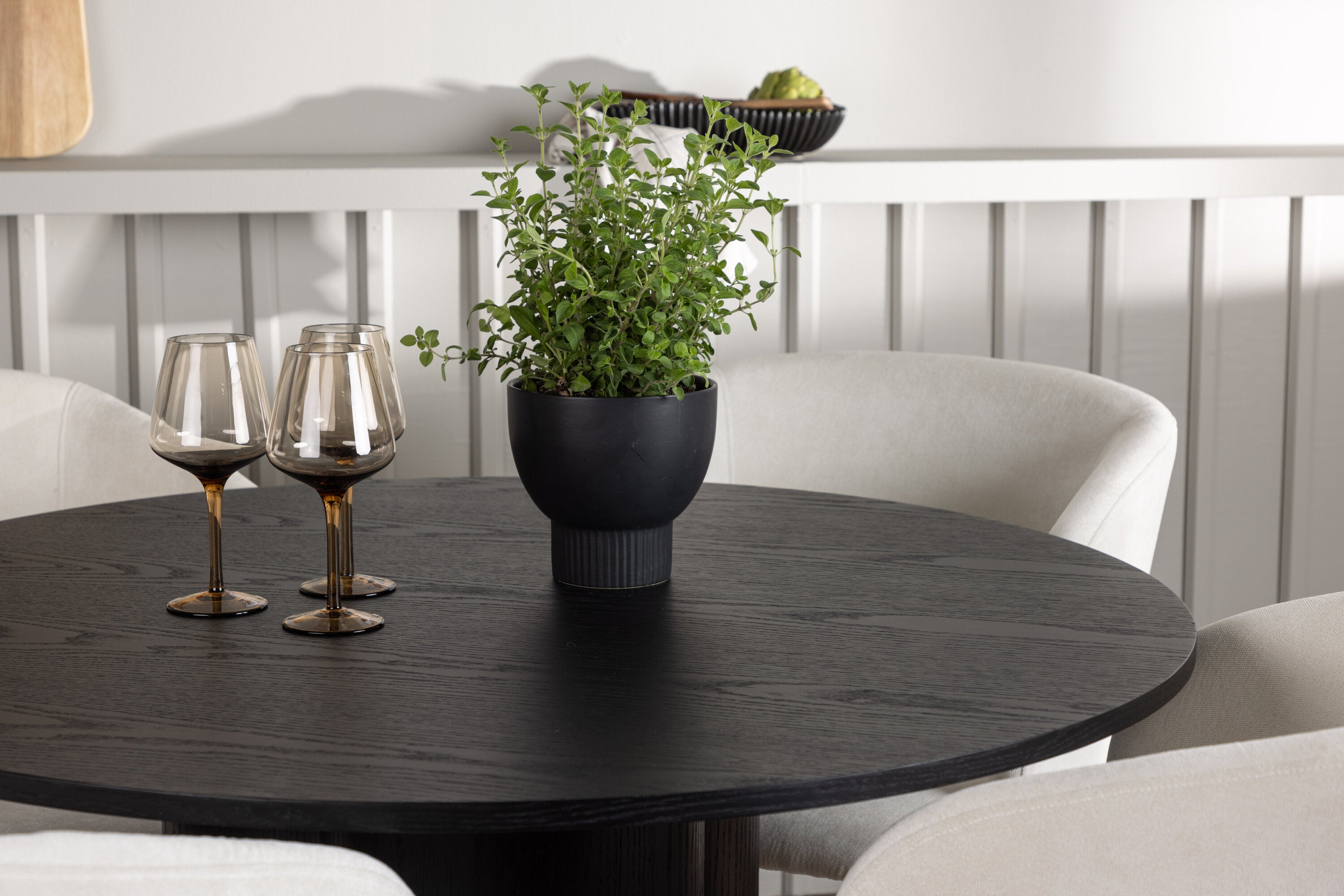 Essgruppe Esstisch Olivia Ø110cm mit Stühlen Day - Weiß - Venture Home - le canapé