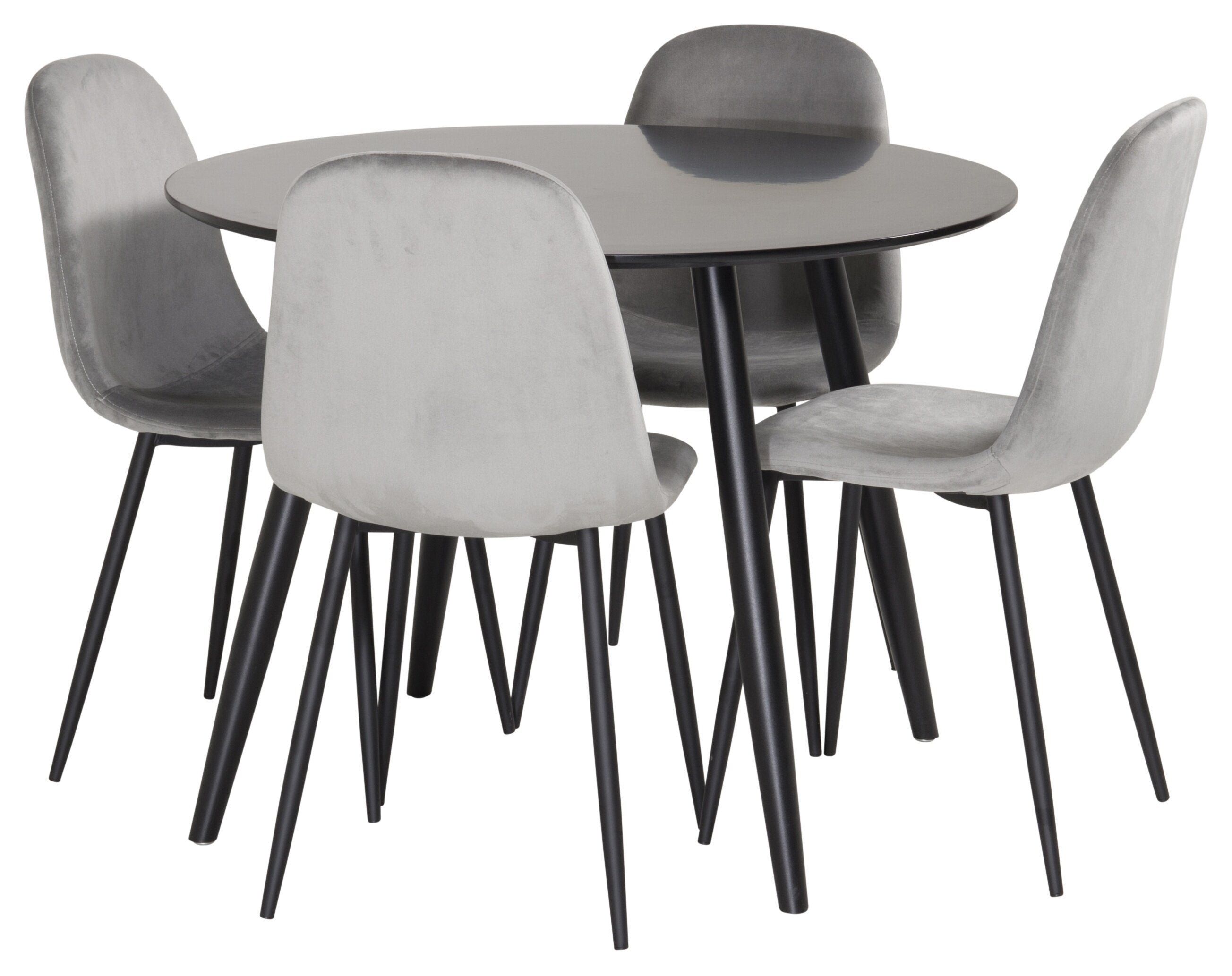 Essgruppe Esstisch Plaza Ø100cm mit Stühlen Polar - Grau - Venture Home - le canapé