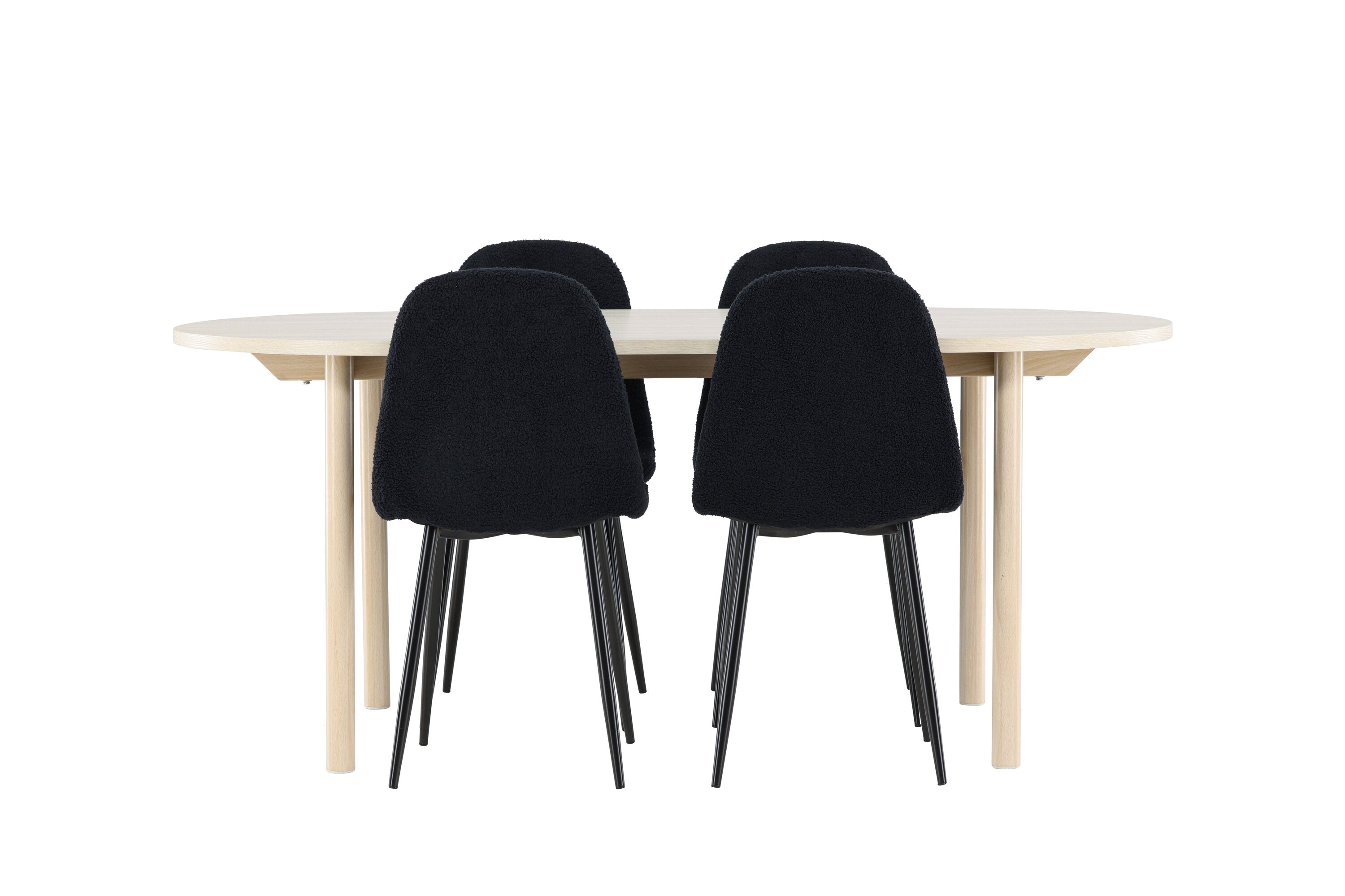 Essgruppe Esstisch Andy 180 x 90 mit Stühlen Polar - Schwarz - Venture Home - le canapé